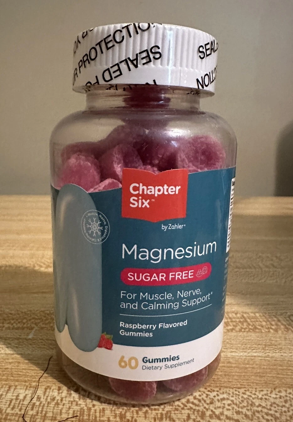 Magnesium Gummies, Sugar Free, Raspberry, 60 Gummies Exp 05/27 Muscle Nerve New