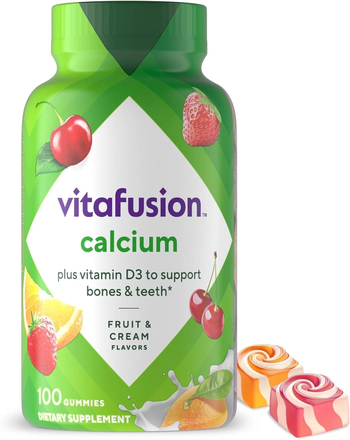 Vitafusion Calcium Gummy Vitamins w/ Vitamin D3 Bone & Teeth Support 100 count