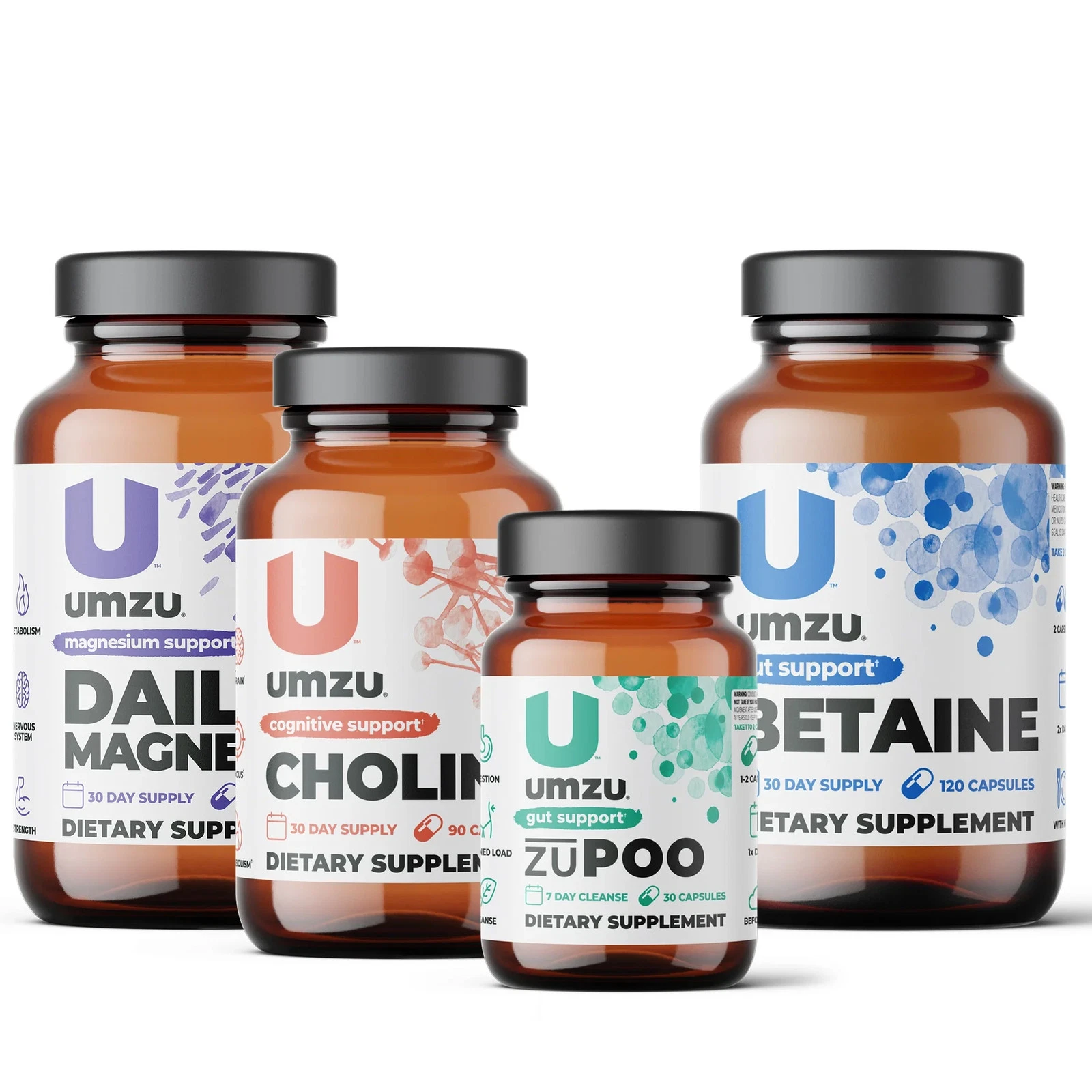 UMZU Cleanse Bundle: Choline, zuPoo, Daily Magnesium & Betain HCl