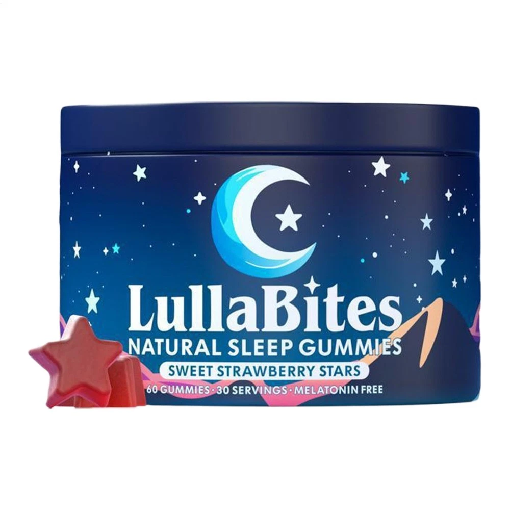 NEW LullaBites Natural Sleep Gummies Strawberry Stars Flavor 60 Gummies
