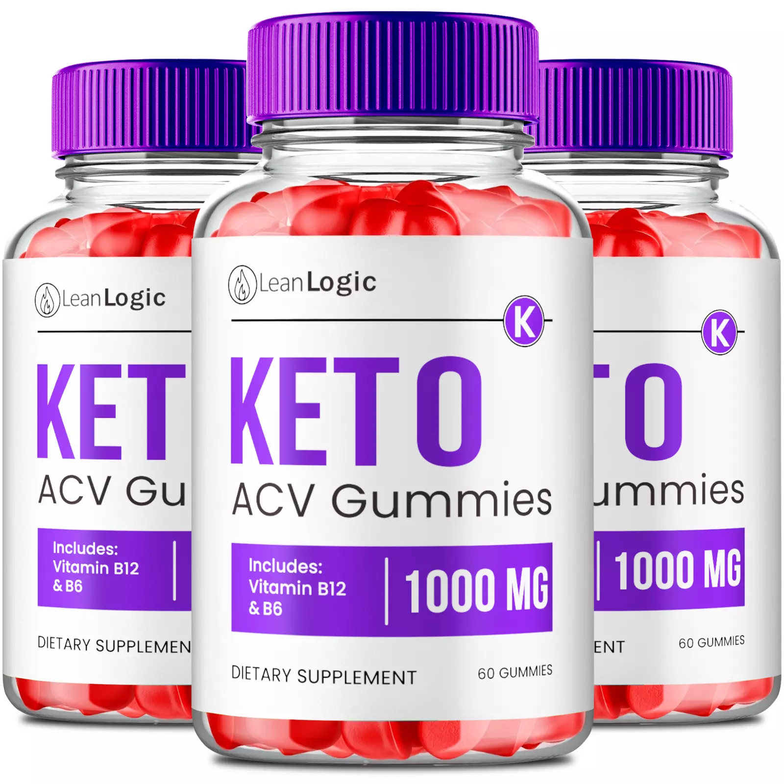 (3 Pack) Lean Logic Keto ACV Gummies, Lean Logic Gummy Weight Loss (180 Gummies)