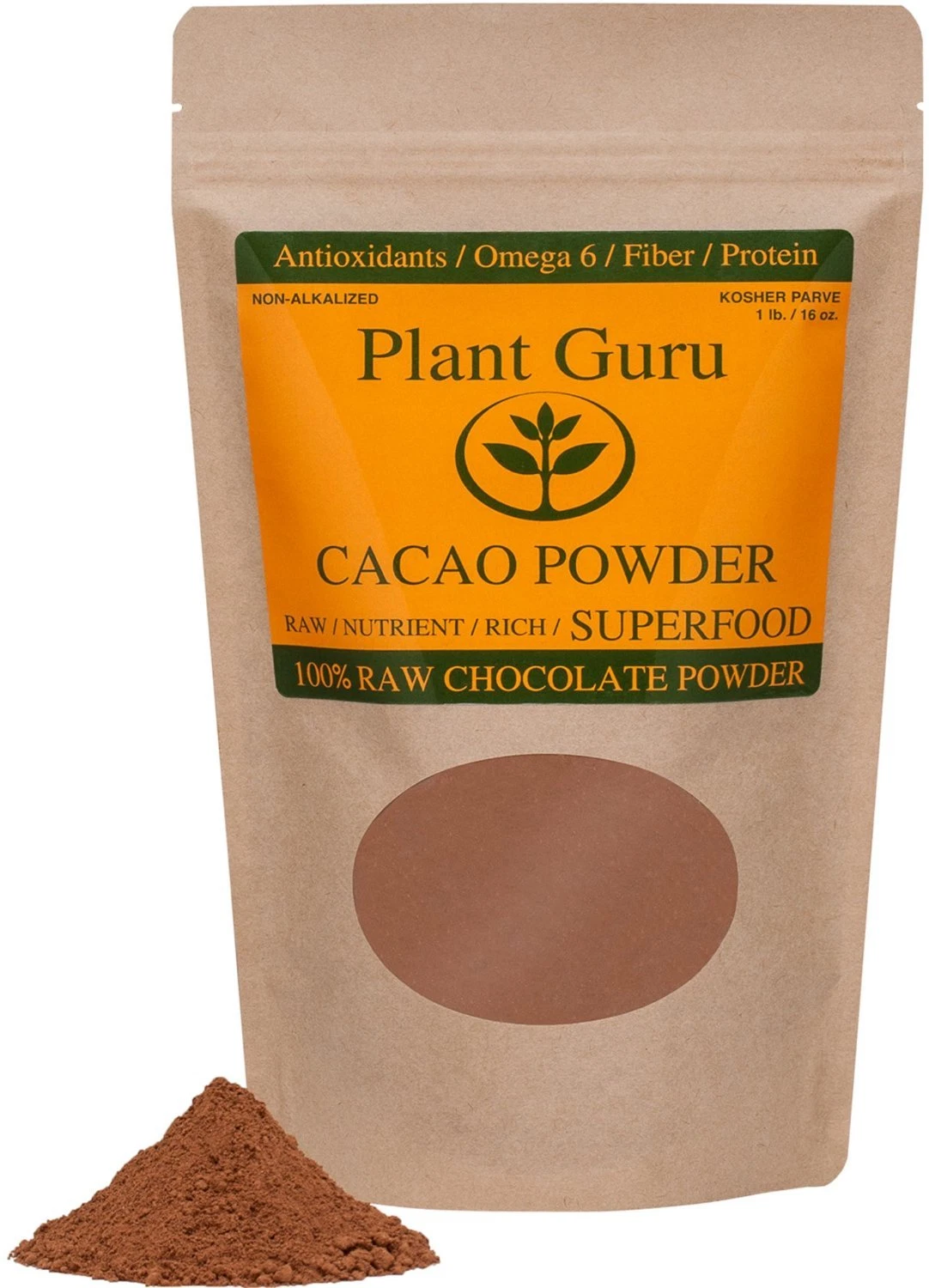 Raw Cacao / Cocoa Powder 100% Pure Kosher 1 lb. Chocolate Arriba Nacional Bean