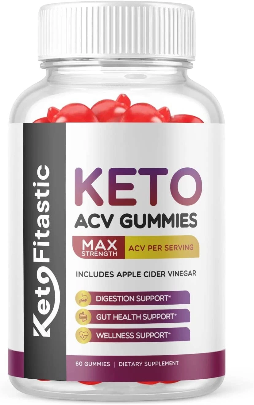 1 Pack - Keto Fitastic ACV Gummies, Vegan, Weight Loss Supplement - 60 Gummies