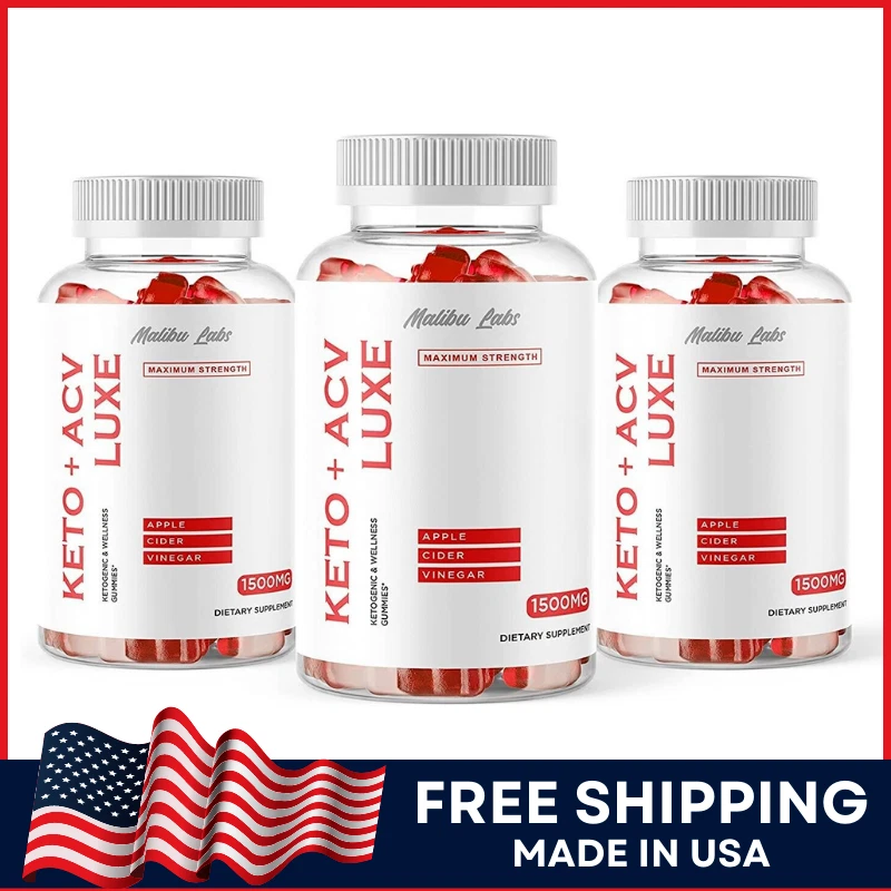 Keto Luxe ACV Gummies 1500mg Keto Slimming Gummies Apple Cider Vinegar 3-Pack