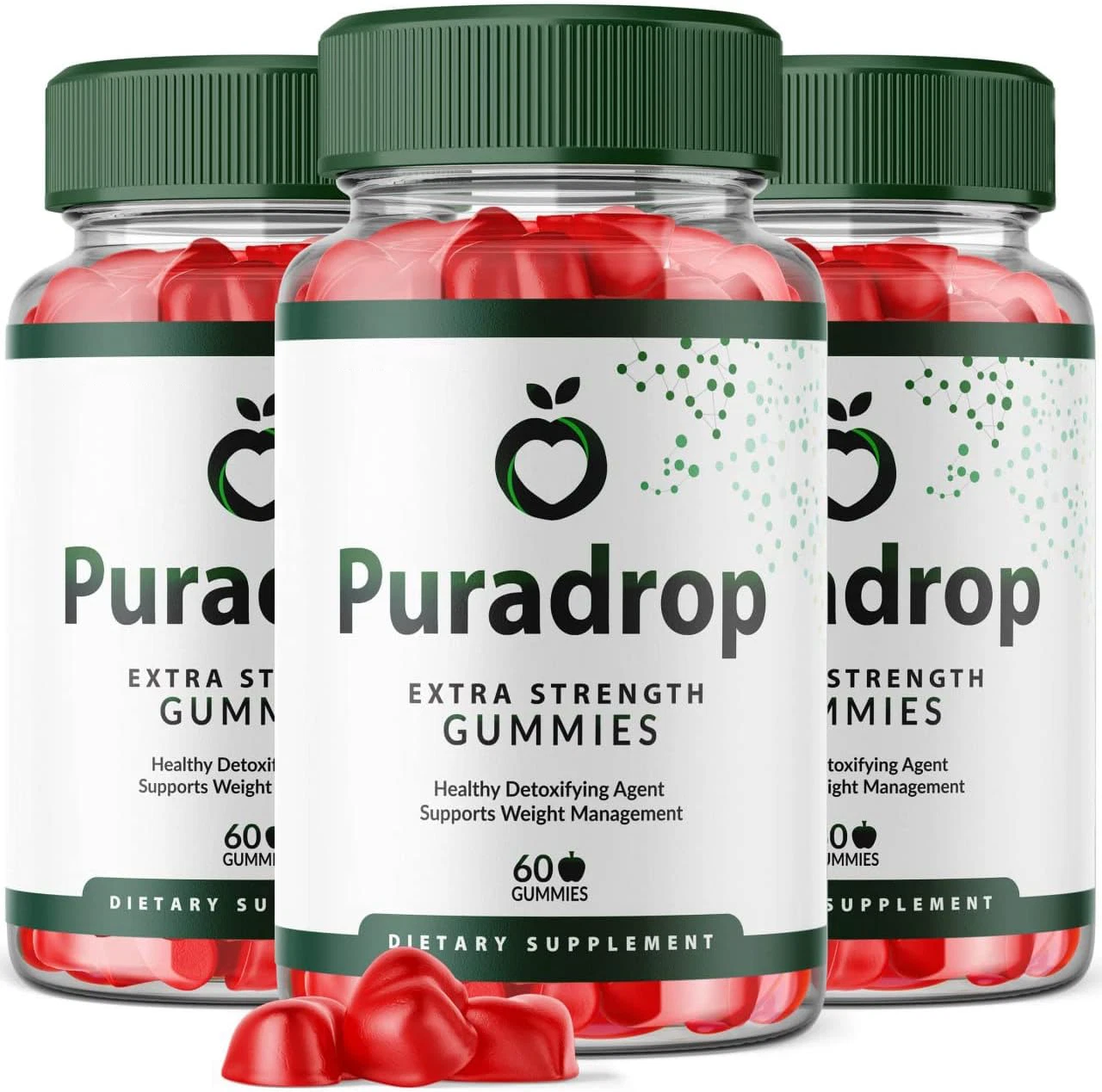 (3 Bottle) Puradrop Extra Strength Puradrops Gummies (180 Gummies)