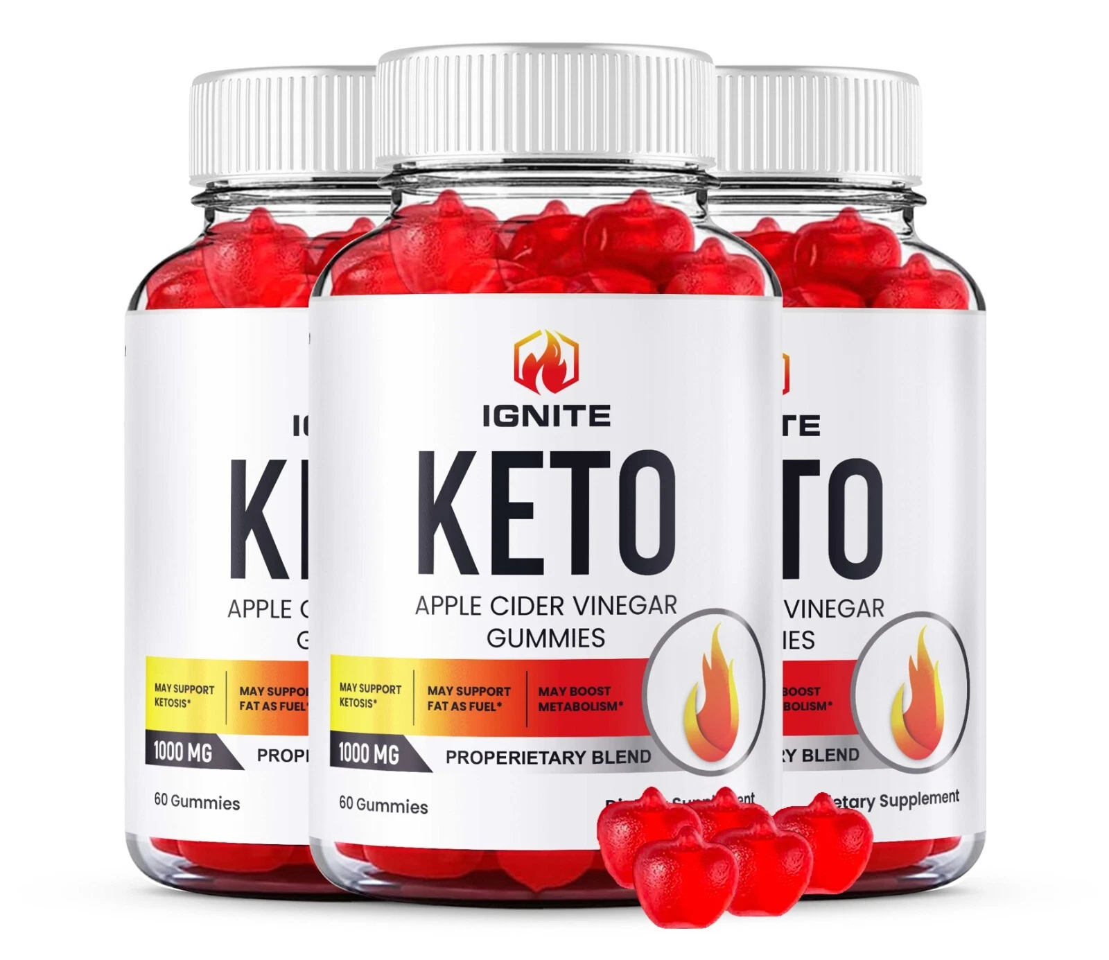 (3 pack )Ignite Keto Gummies - Ignite Keto Acv Gummies for Weight Loss -180 Ct