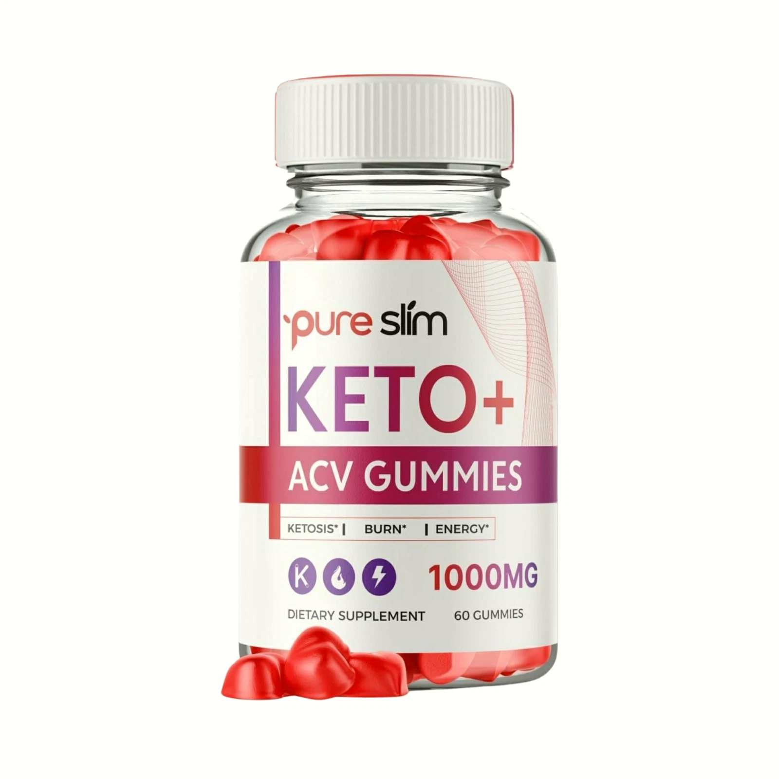 Pure Slim Keto ACV Gummies, PureSlim Gummies Weight Loss -60 Gummies