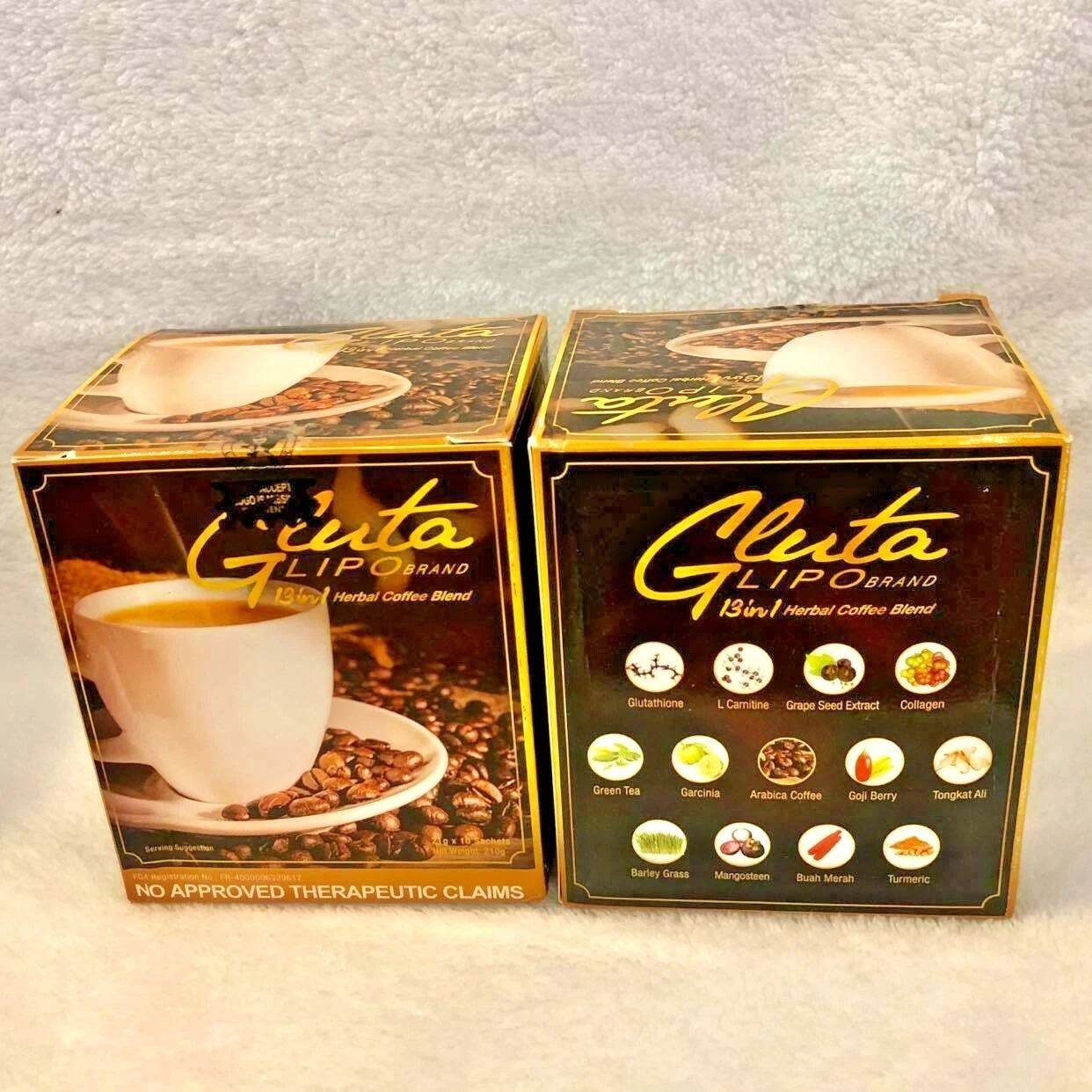 2X Gluta Lipo Coffee 13-in-1, Whitening & Slimming, 20-Sachets