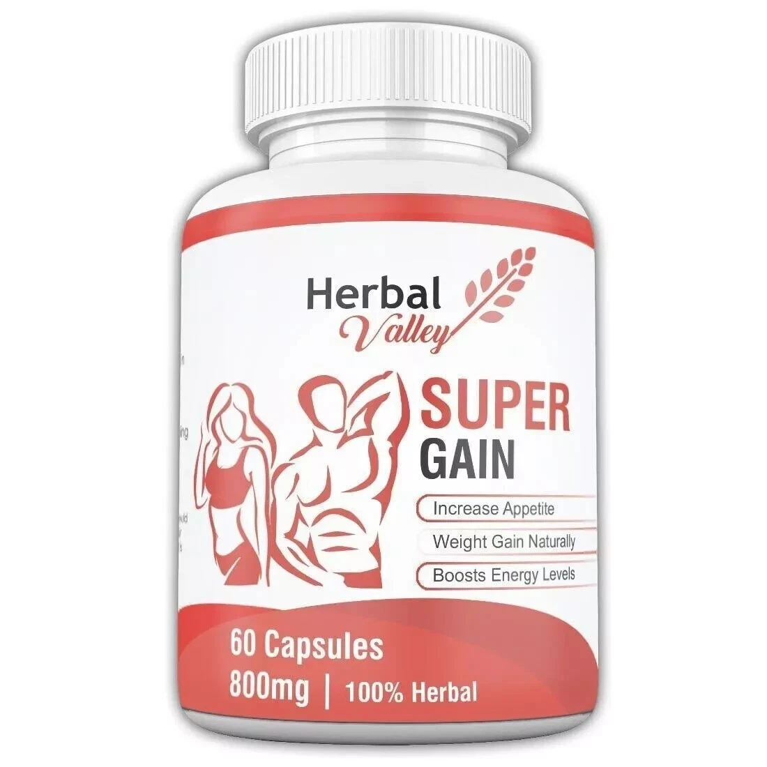 HerbalValley Super Weight Gain Natural Capsules Men & Women 60Capsules Pack of 2