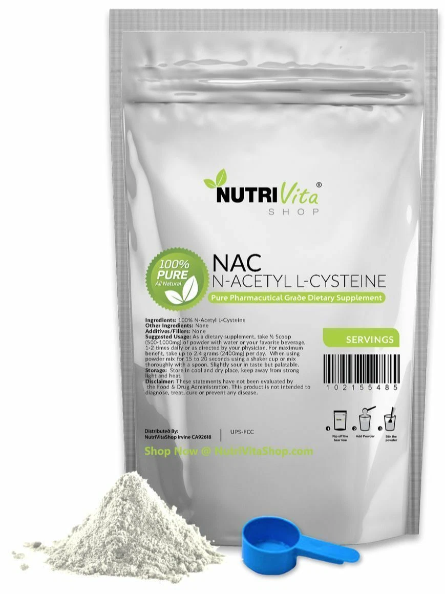 NVS 100% PURE N-Acetyl L-Cysteine Powder NAC KOSHER PHARMACEUTICAL USP NONGMO
