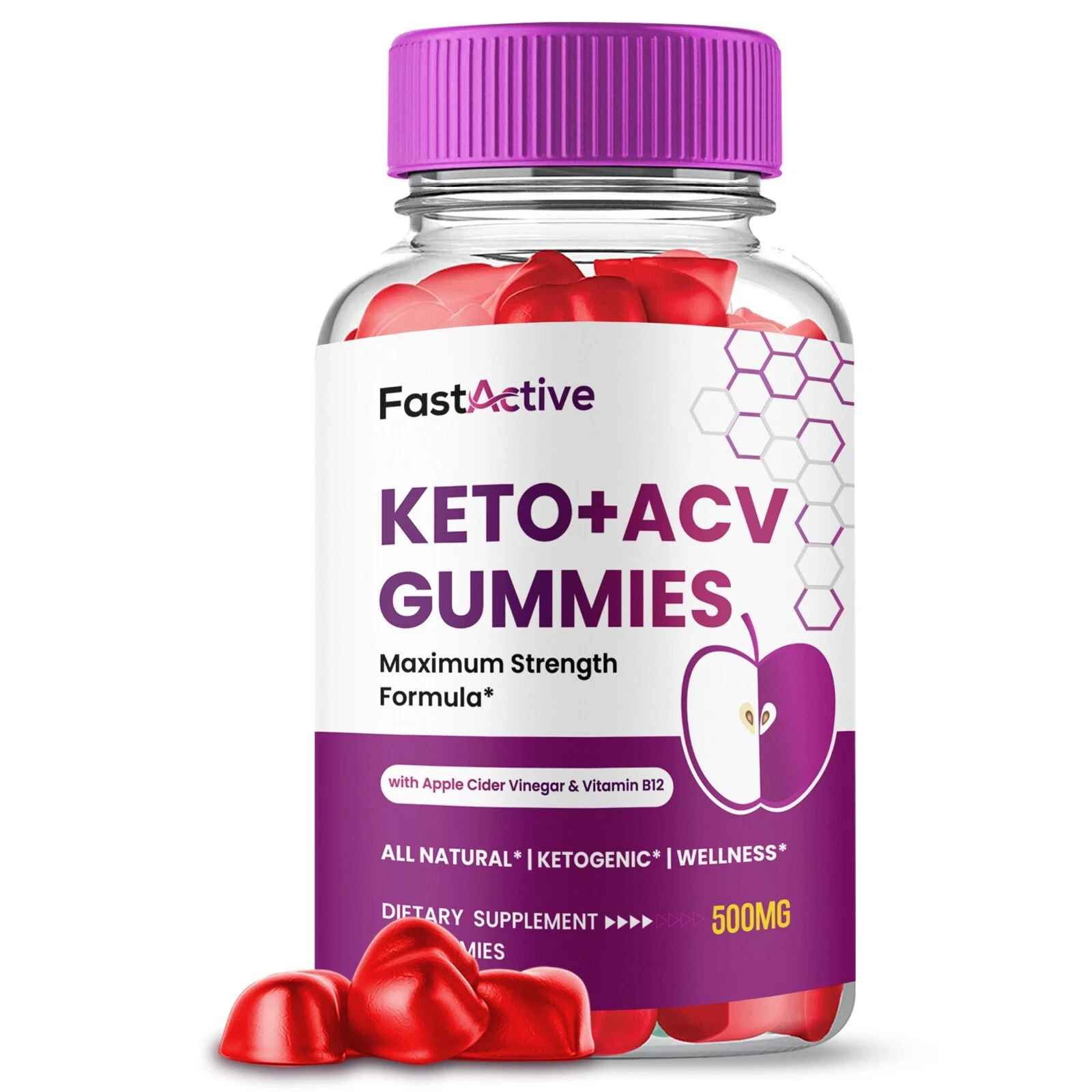 Fast Active Keto ACV Gummies, Max Strength Supplement, FastActive ACV (1 Pack)