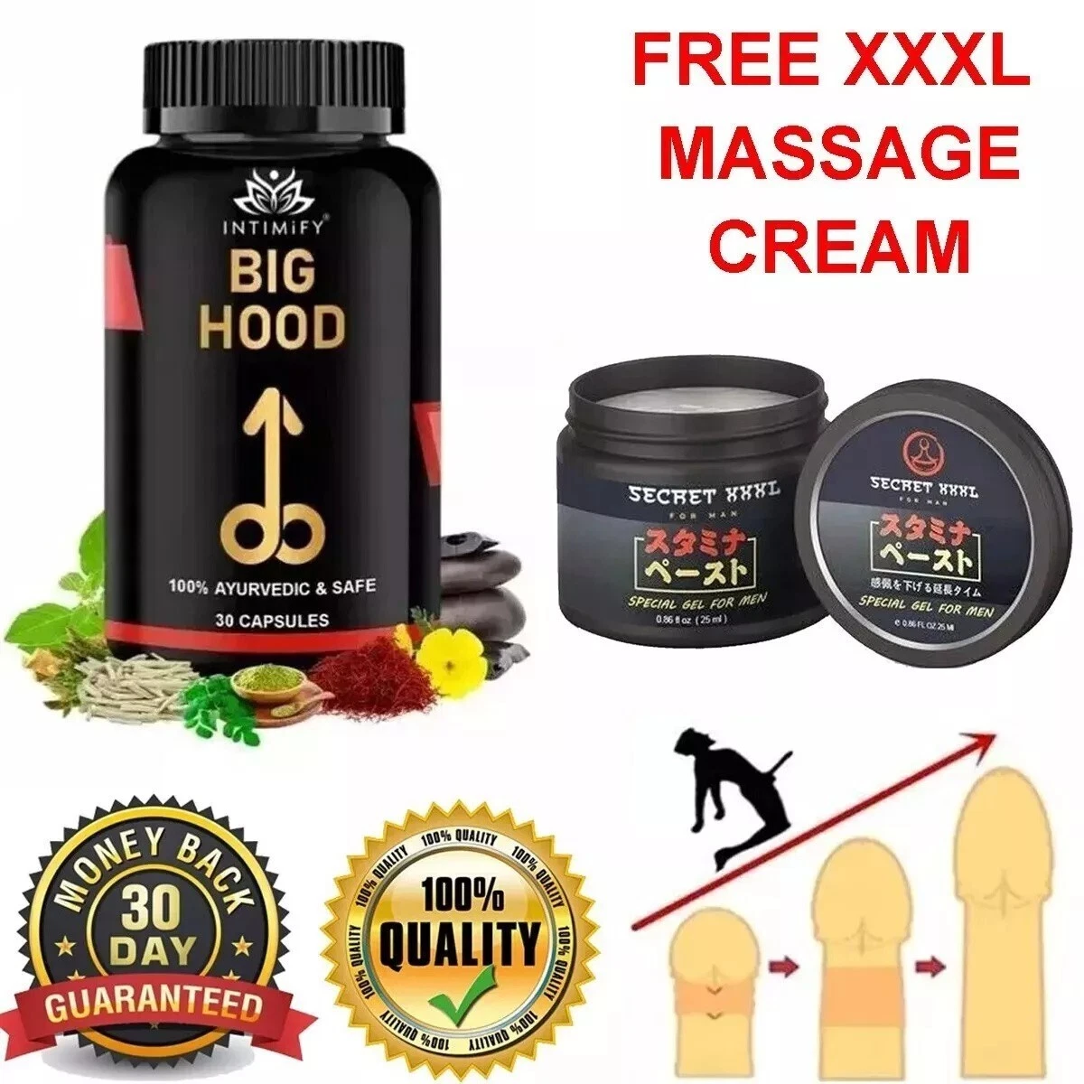 Get Hard Fast Acting Male Performance 30 Pills + FREE XXXL!! CREAM Fast Shipping