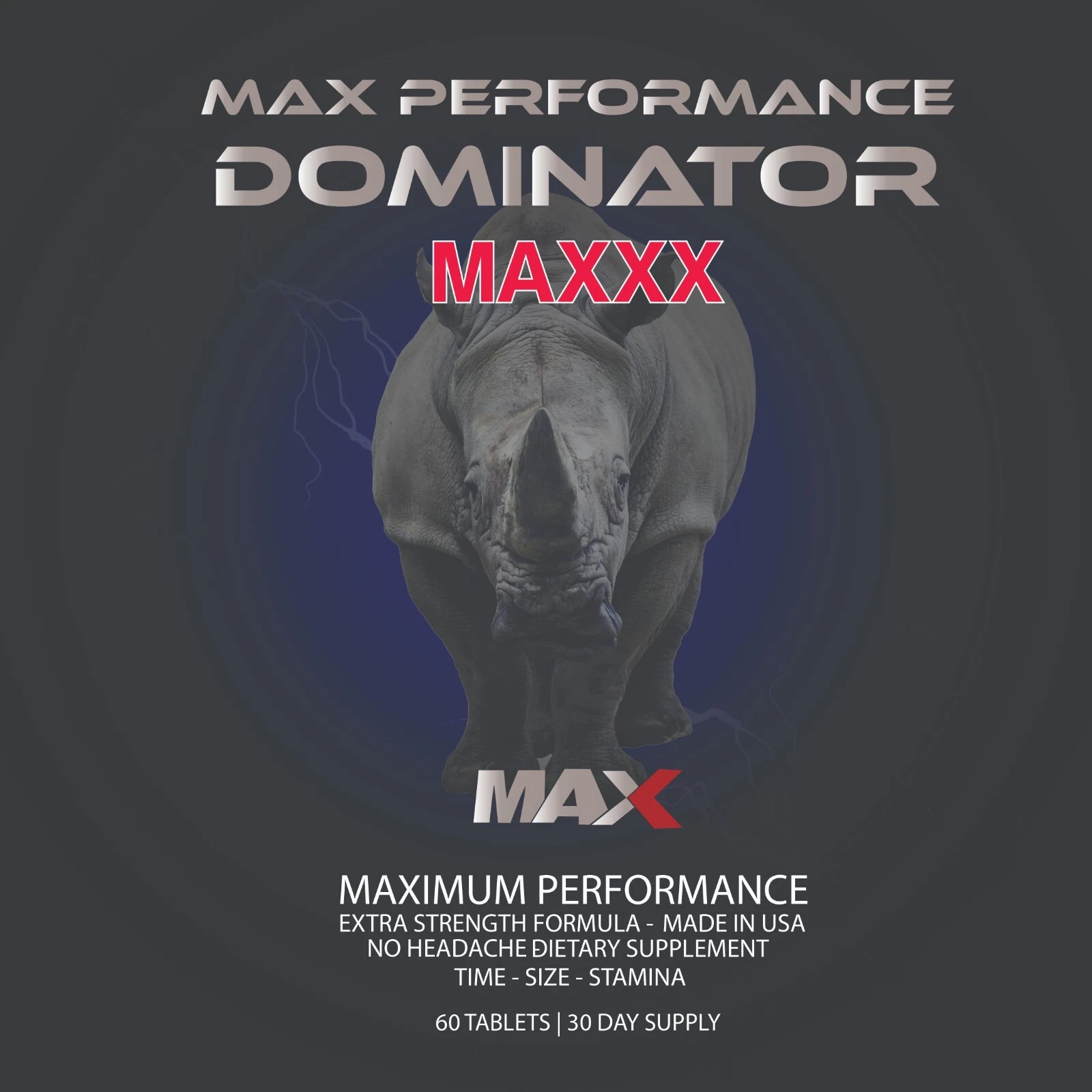 Dominator Maxx For Men, Advanced Performance Supplement-60 Tablets Genuine