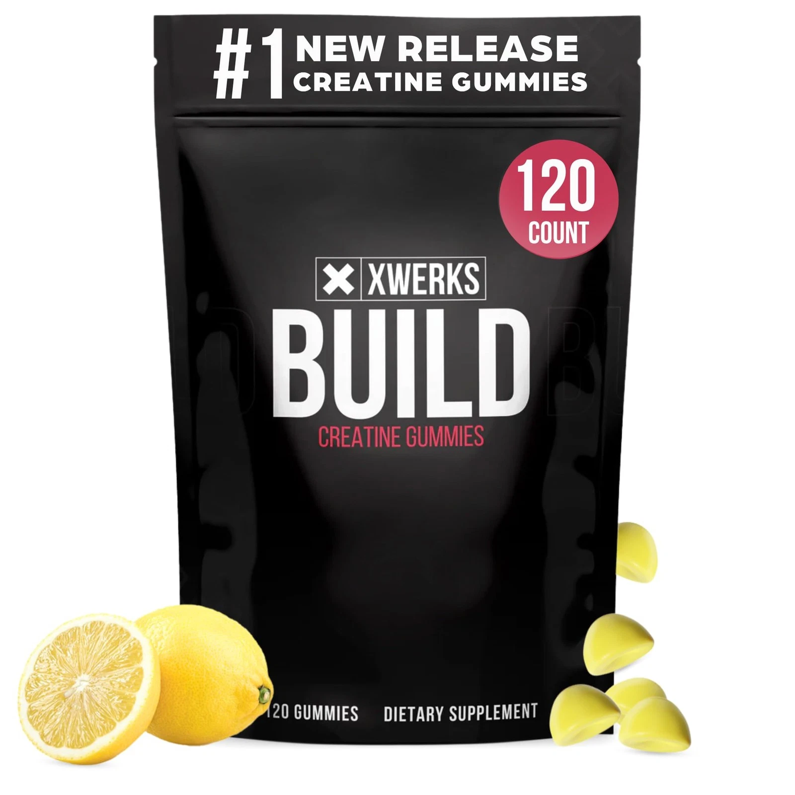 Xwerks Build Creatine Gummies for Men & Women 120 Count 100% Pure Creatine Mo...