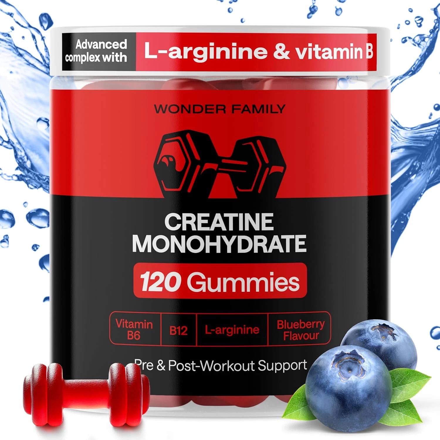 Creatine Monohydrate Gummies 5G with Vitamins B6, B12 - Boost Strength & Recover