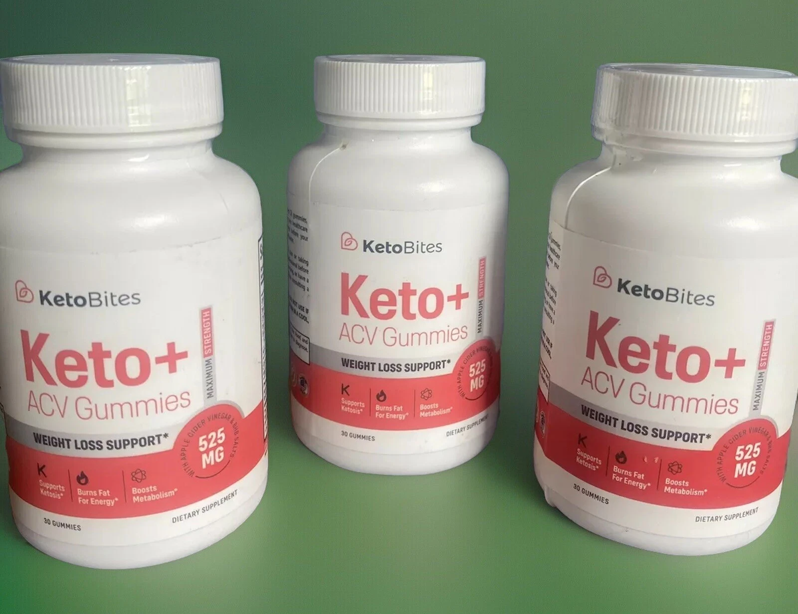 3 Keto Bites ACV Gummies Maximum Strength Weight Loss Supplement Exp: 02/2026