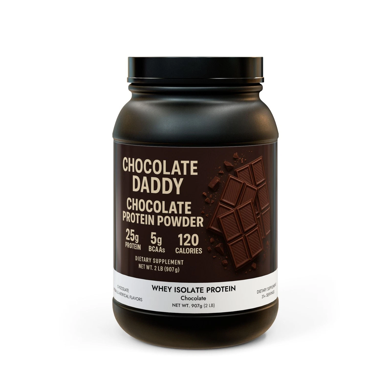 Chocolate Daddy Protein Powder 2lbs Whey Isolate Protein Supplement (907g, 2lb)