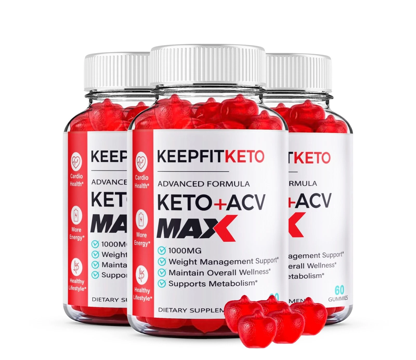 (3 Pack) Keep Fit Keto MAX ACV Gummies, KeepFit Weight Loss and Energy Support
