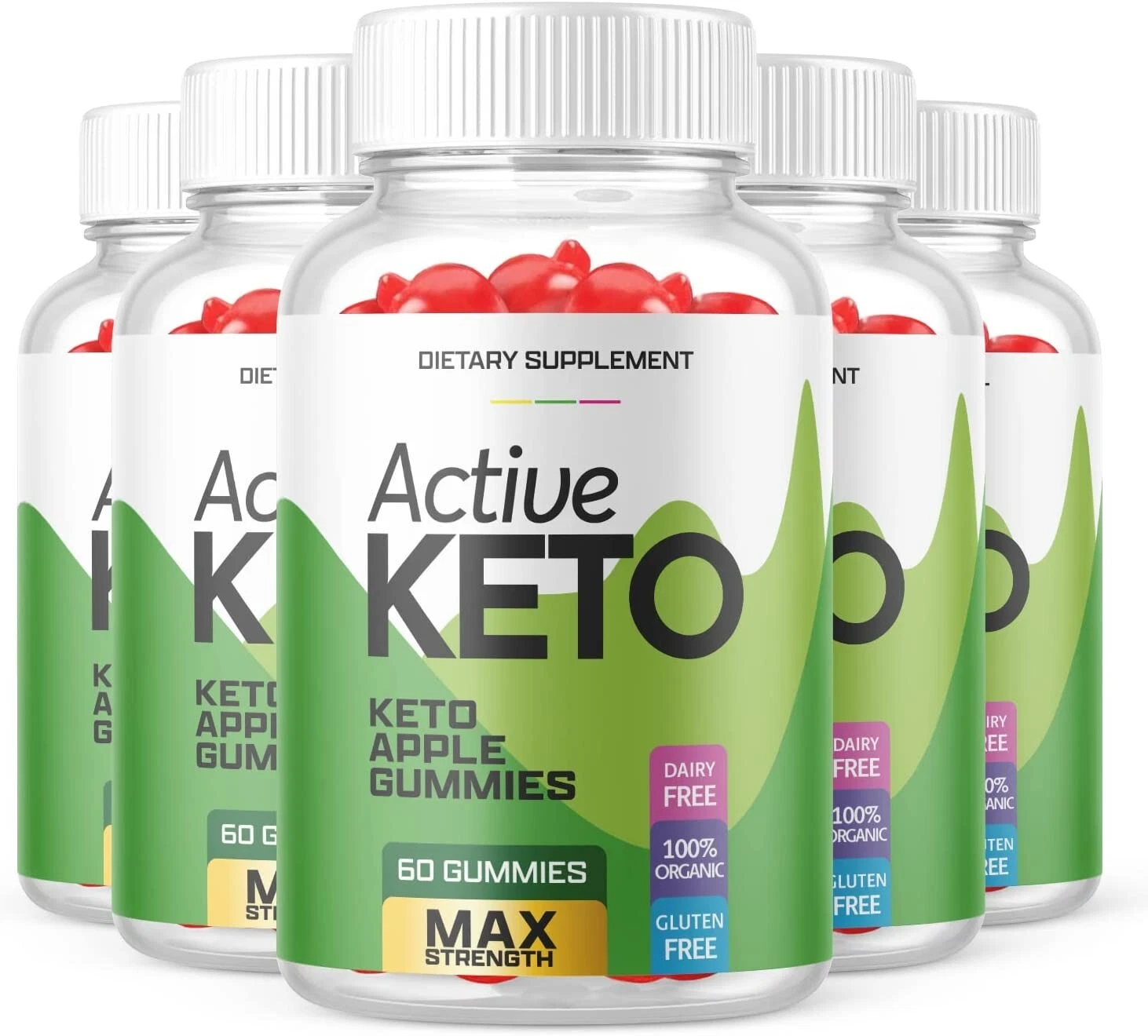 5 Pack - Active Keto ACV Gummies - Vegan, Weight Loss Supplement - 300 Gummies