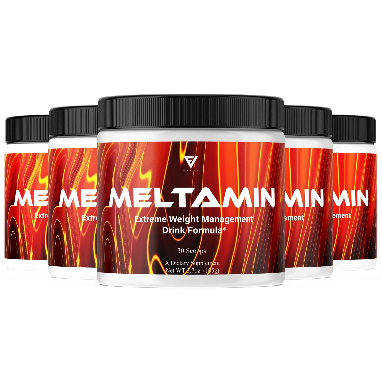 (5 Pack) Meltamin Advanced Support Powder, Meltamin Overall Health (18.5oz)