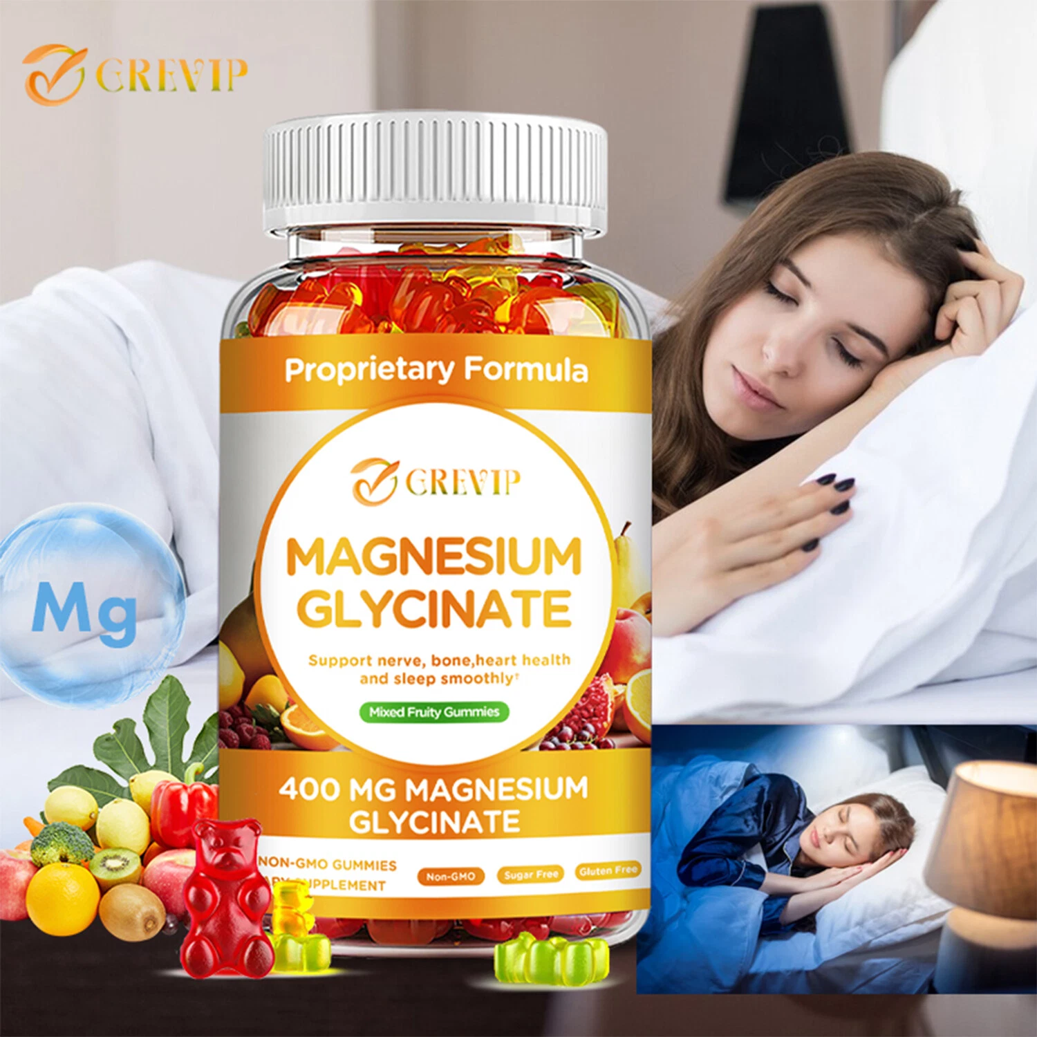Magnesium Glycinate 400mg-High Absorption,Improved Sleep,Stress & Anxiety Relief