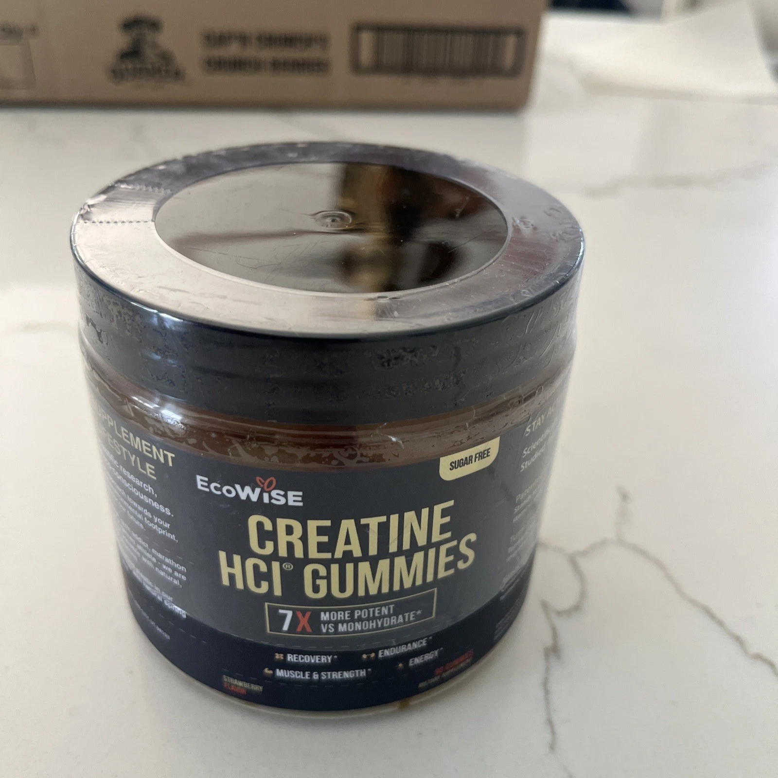 EcoWise Creatine HCI Gummies 90 Count Strawberry Exp. 05/27 NEW & SEALED!!!