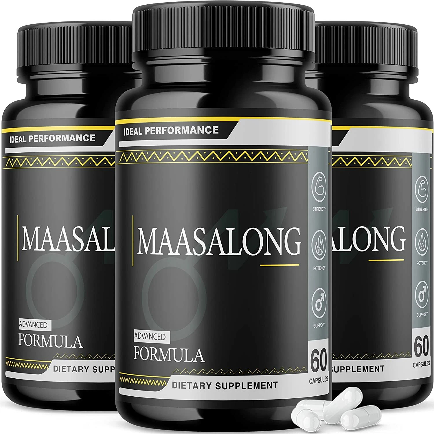 Maasalong Pills Advanced Formula Masalong 180 Capsules (3 Pack)