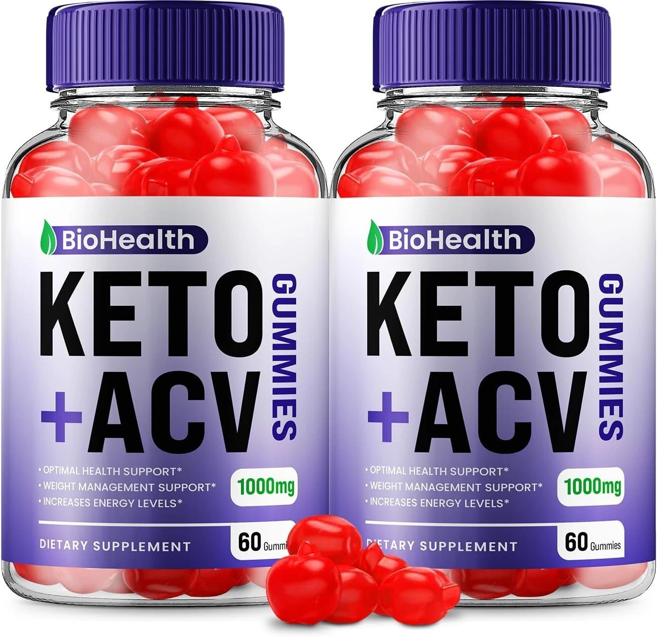 (2 Pack) Bio Health Keto ACV Gummies - Official - BioHealth Keto ACV Advanced...