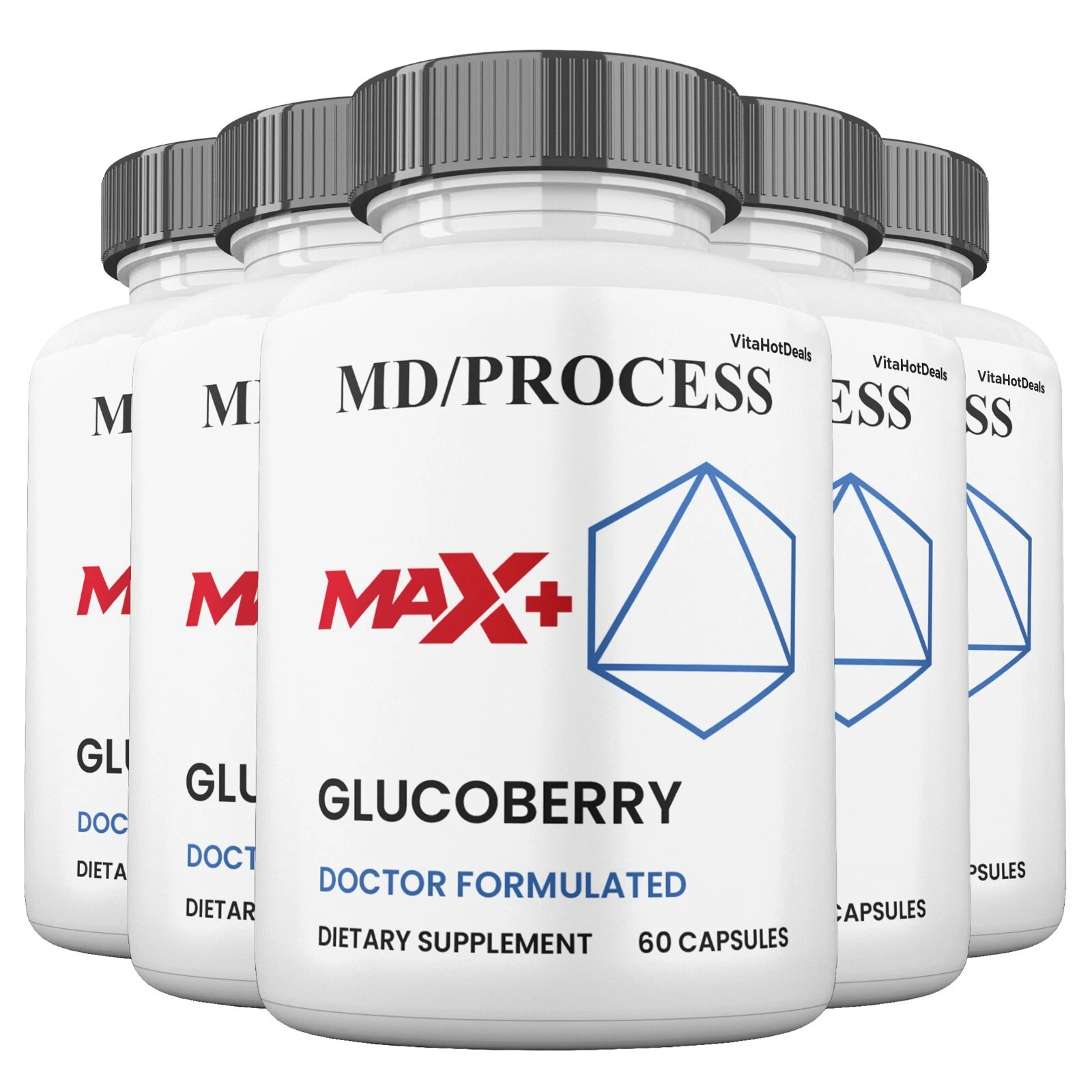 Glucoberry Max + Blood Sugar Support Formula, 2x Higher Potency (5 Pack)