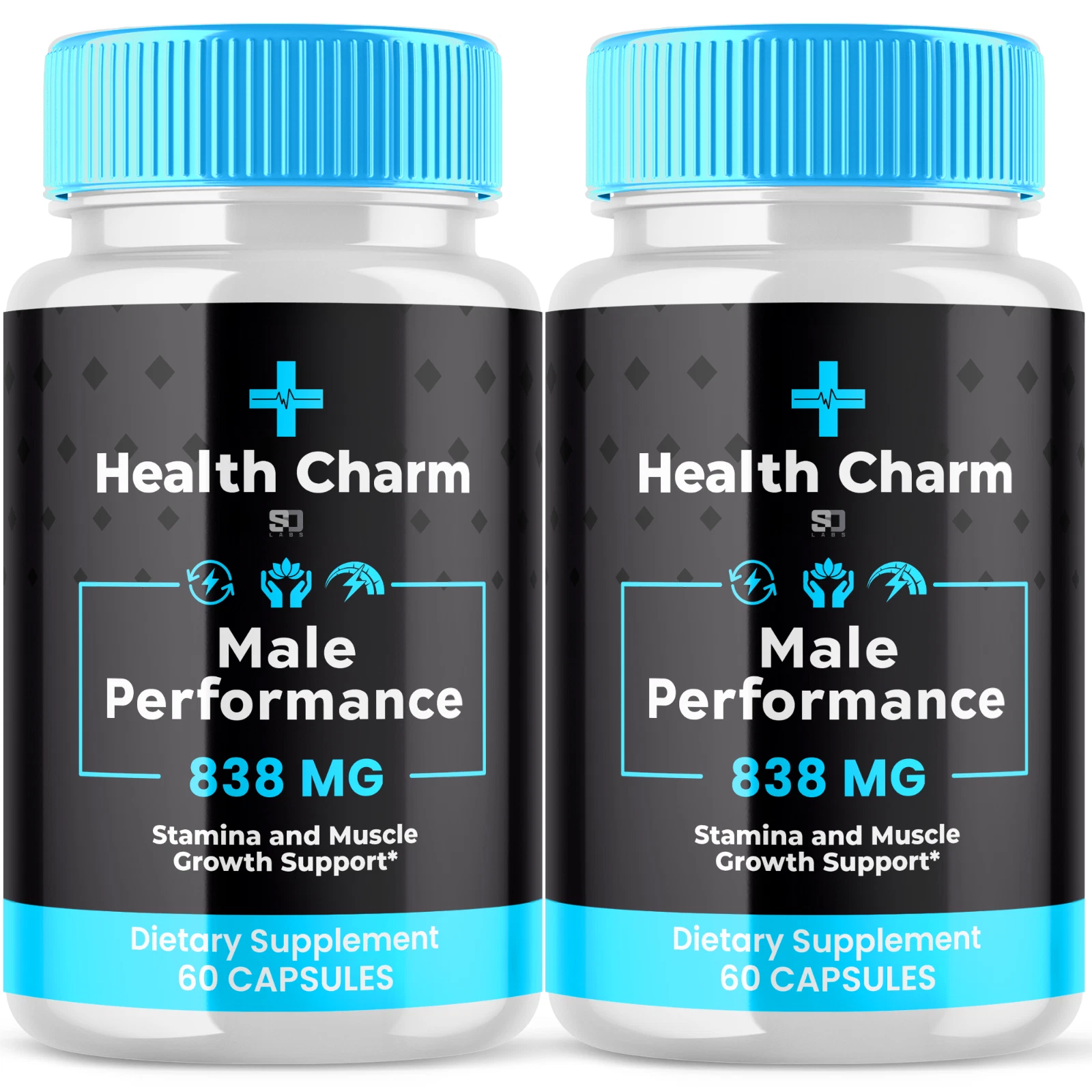 (2 Pack) Health Charm Male Pills - Maximize Energy, Vitality & Stamina 120 Pills
