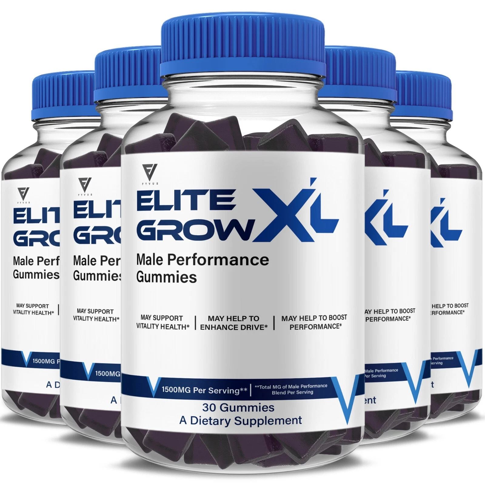 (5 Pack) Elite Grow XL Gummies for Men EliteGrow XL Supplement (5 Month Supply)