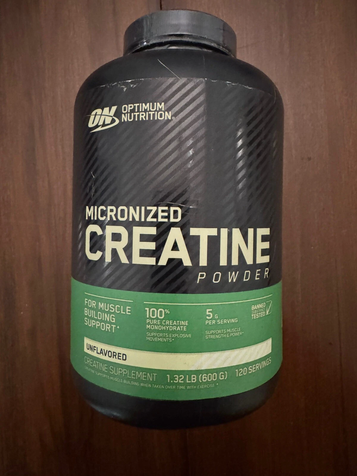Optimum Nutrition Micronized Creatine Powder 1.32lbs 120 Serv Exp 02/26 DAMAGED