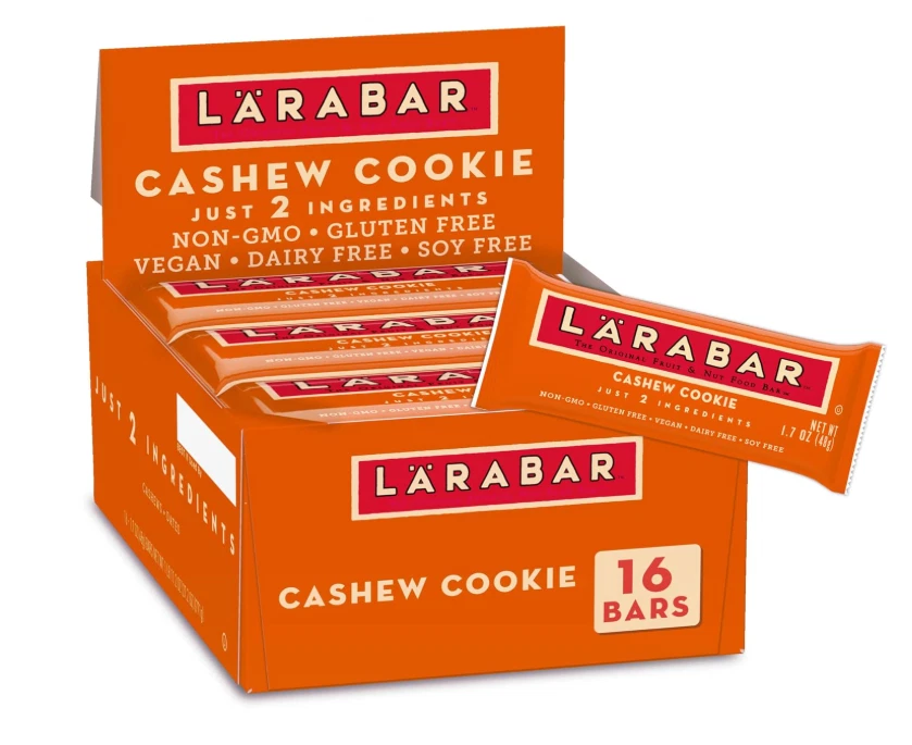 Larabar Cashew Cookie, Gluten Free Vegan Fruit & Nut Bar, 1.7 oz Bars, 16 Ct