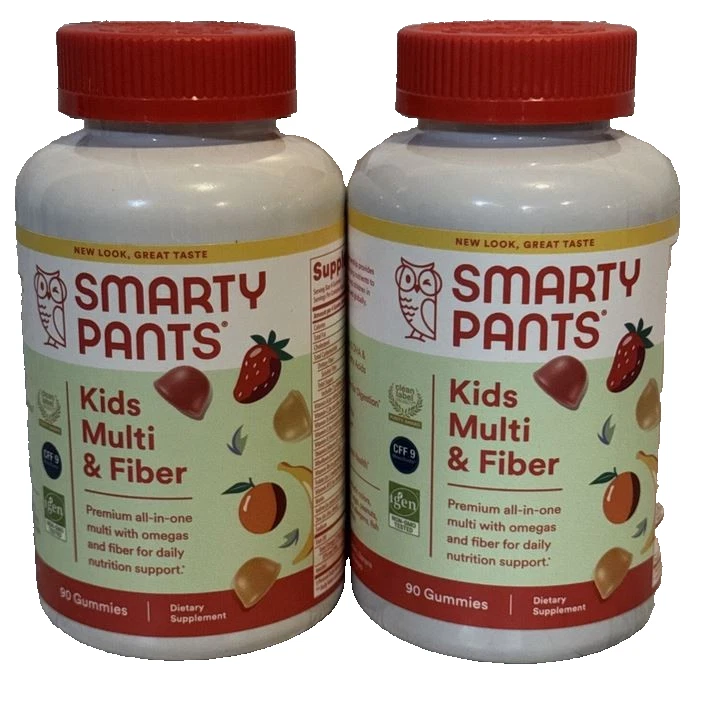 2 X SmartyPants Kids Multi &Fiber Gummies 90 ct Exp.09/26