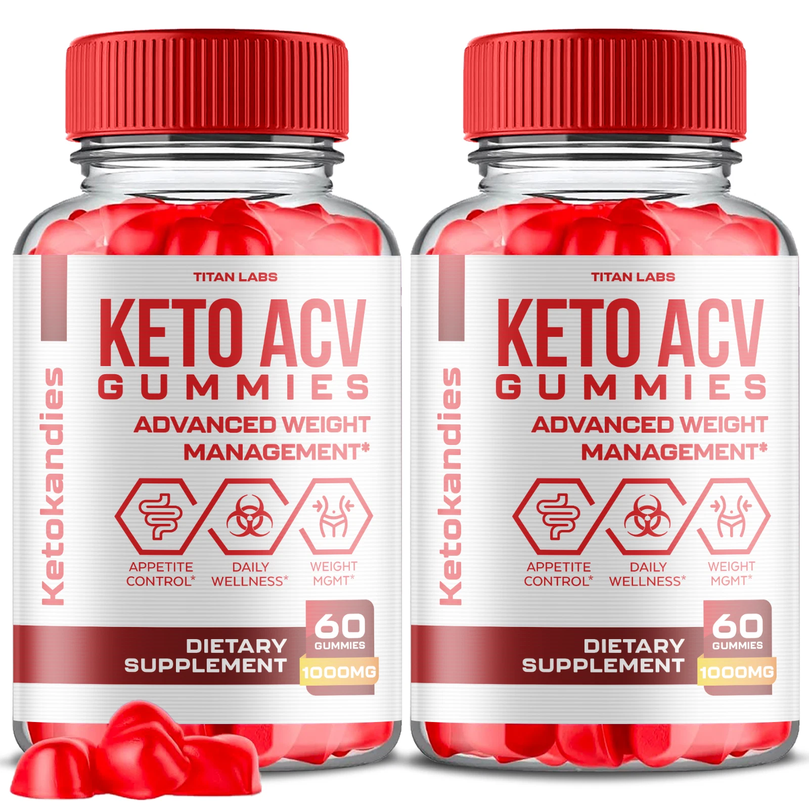 (2 Pack) KetoKandies Keto ACV, KetoKandies ACV Weight Loss Gummies (120 Gummies)