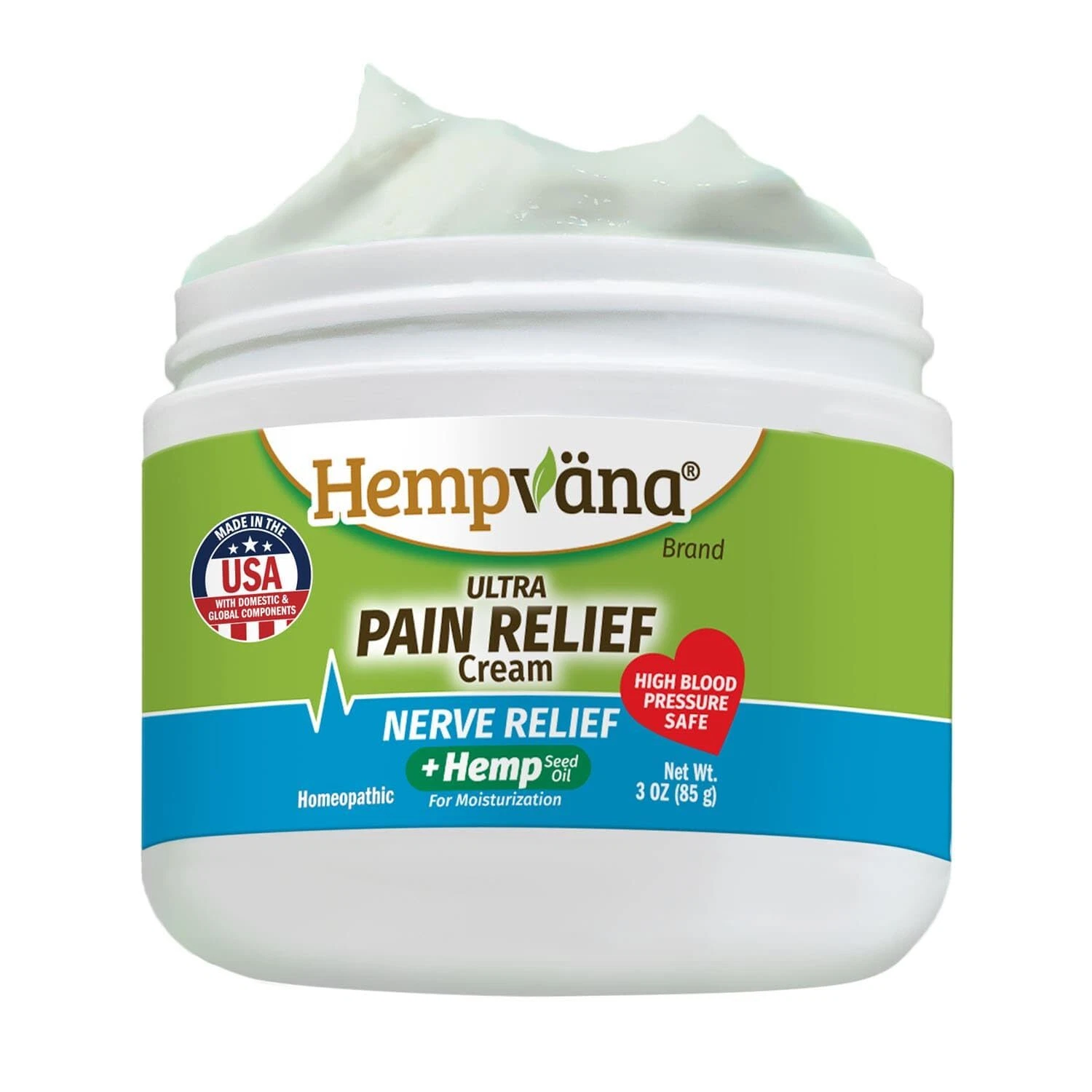 Hempvana Ultra-Strength Nerve Relief Cream w/100% Pure Hemp Seed Oil AS-SEEN-...