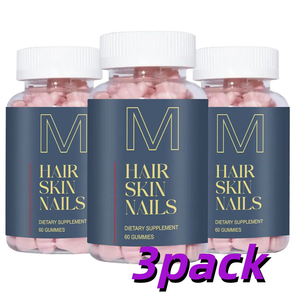 Hair Skin and Nails Gummies, Vegan biotin Vitamins, Healthy Hair- Pack of 3