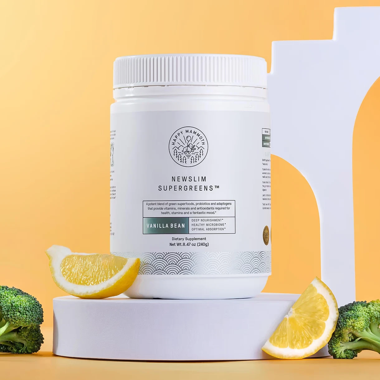 Happy Mammoth Newslim Supergreens Vanilla Bean / FREE Same Day Shipping Mon-Sat