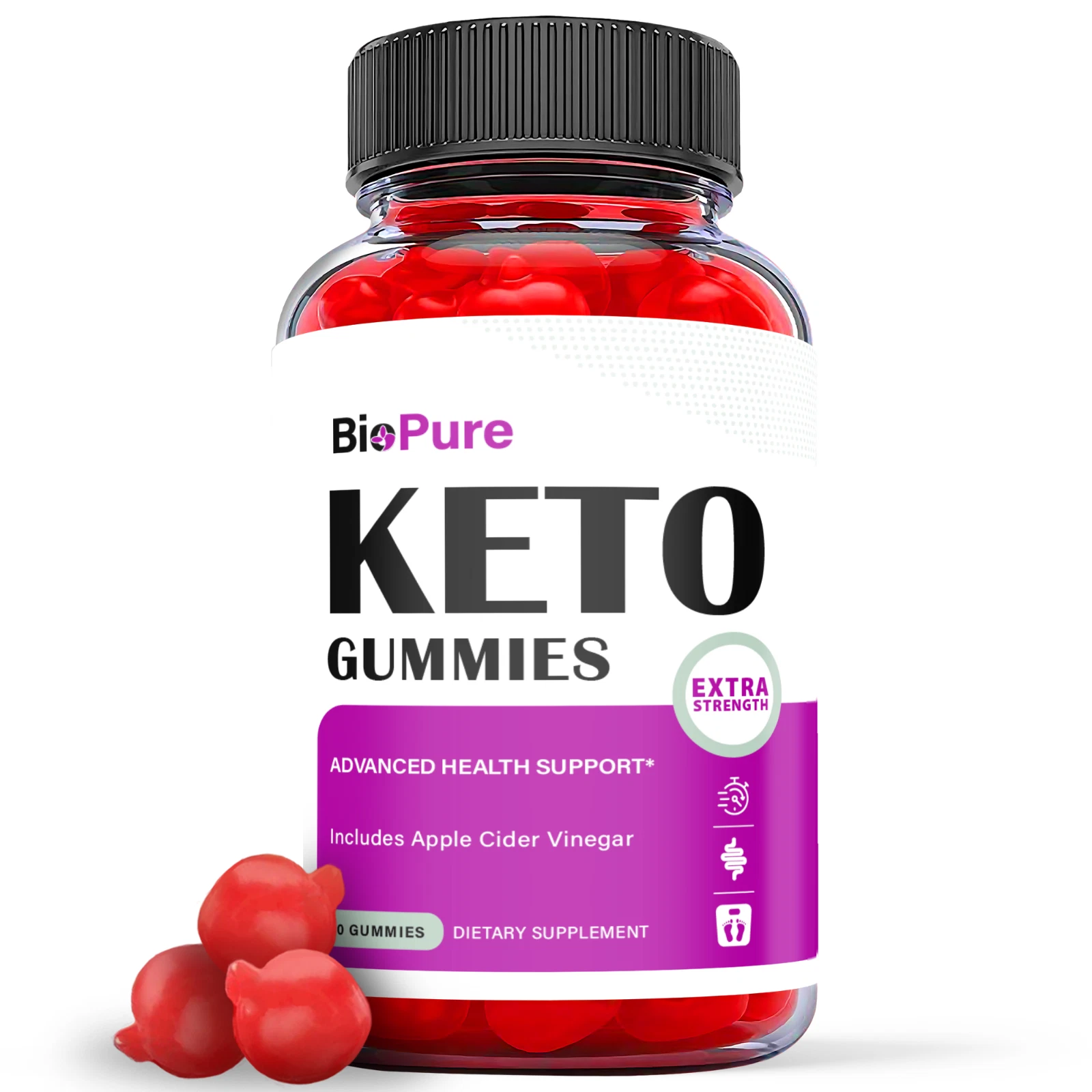 Biopure Keto Gummies, Biopure, Biopure Keto ACV Gummies Weight Loss (60 Gummies)