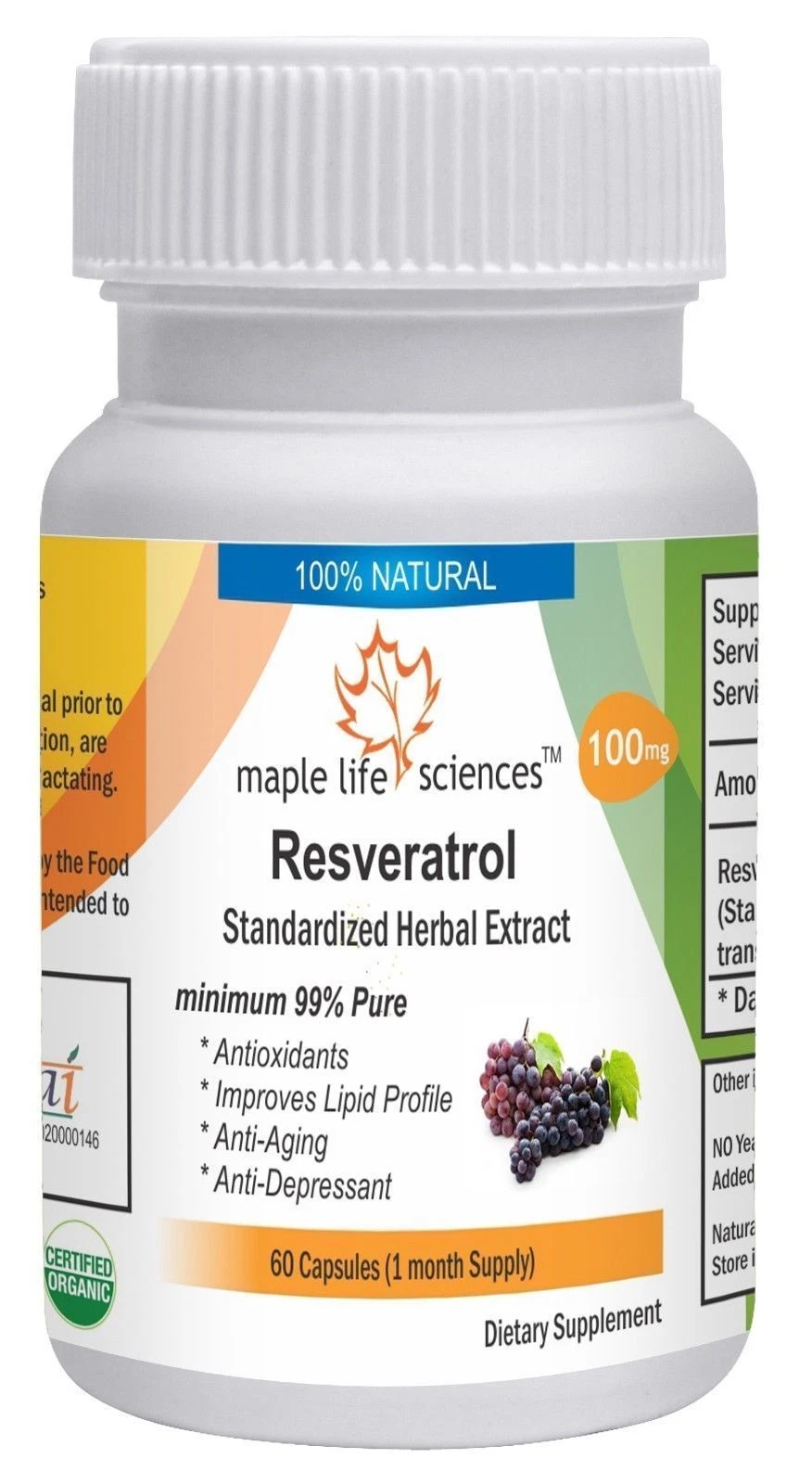 Resveratrol 98% Extract Capsules Pure & High Quality