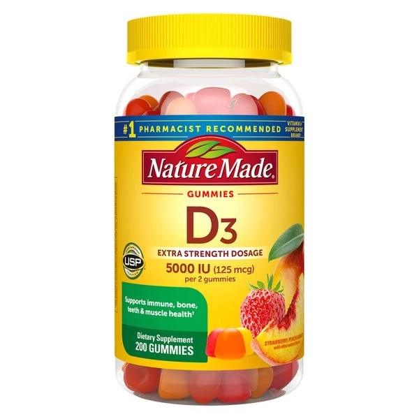 Nature Made Extra Strength Vitamin D3 125 mcg, 200 Gummies