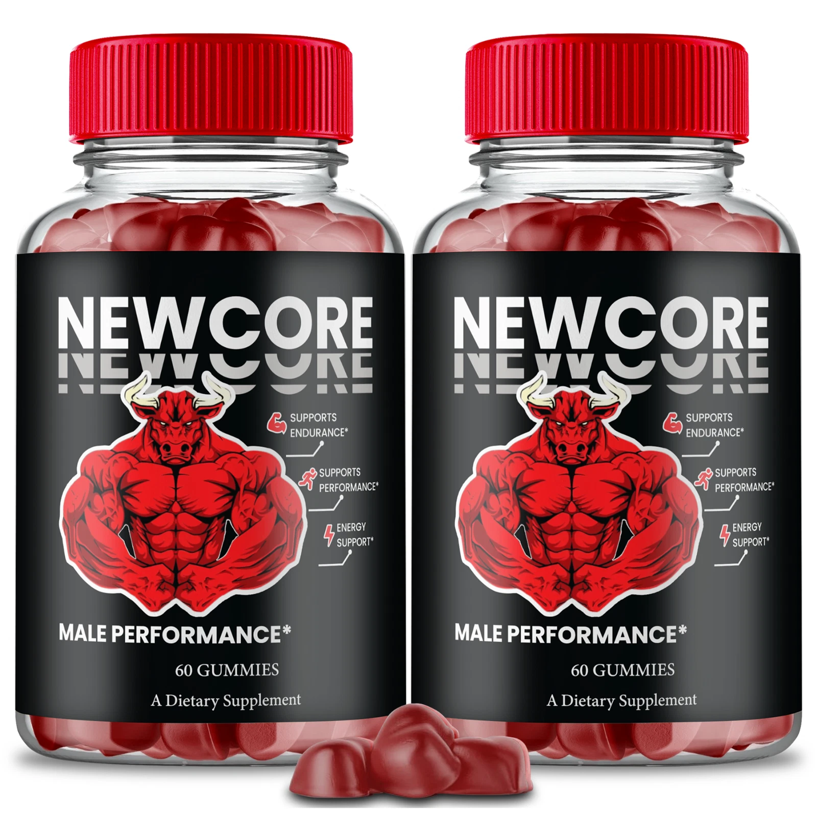 (2 Pack) Newcore Male Gummies, New Core Performance Gummy for Men
