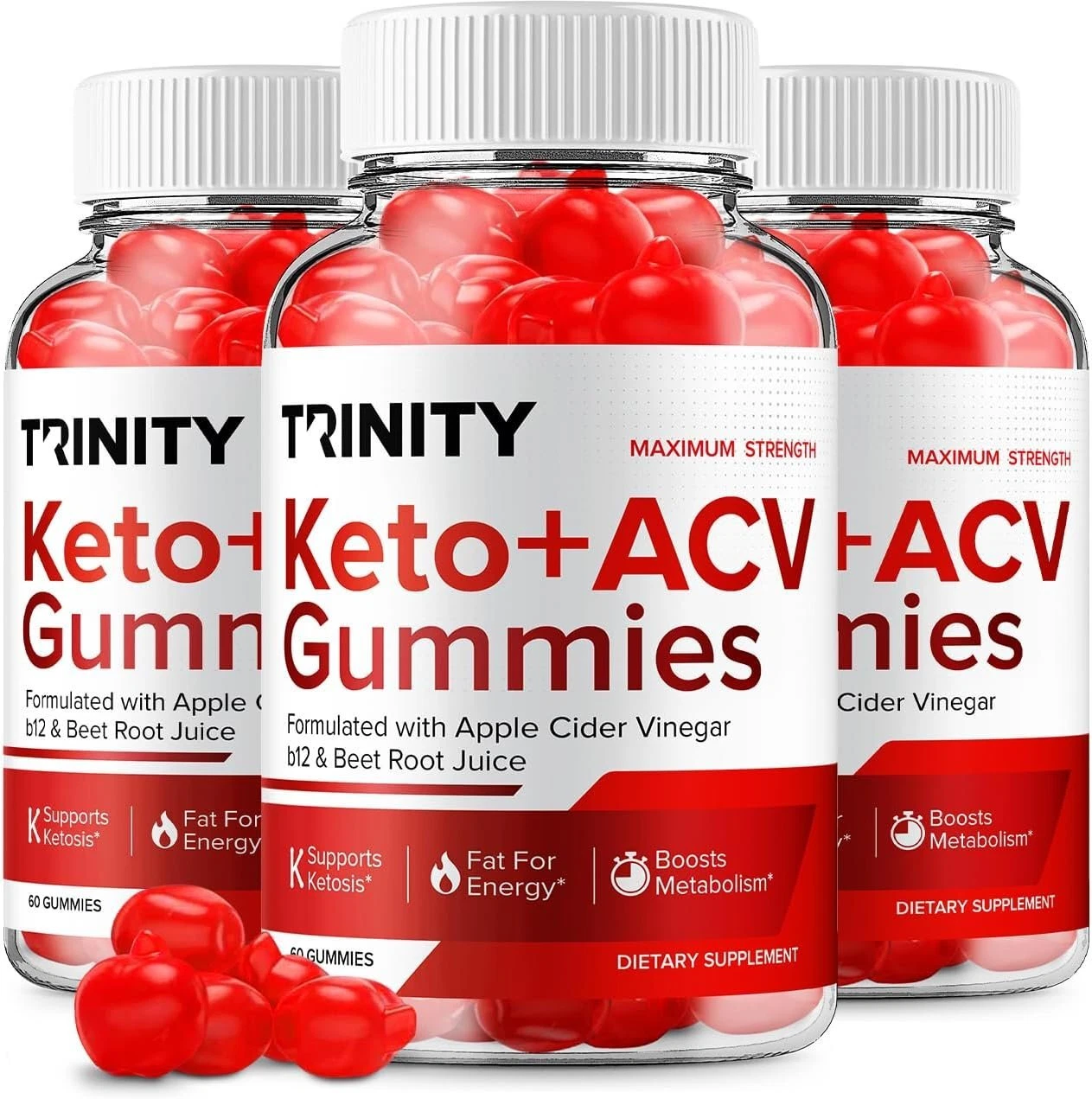 (3 Pack) Trinity Keto ACV Gummies Trinity Keto Advanced Support (180 Gummies)