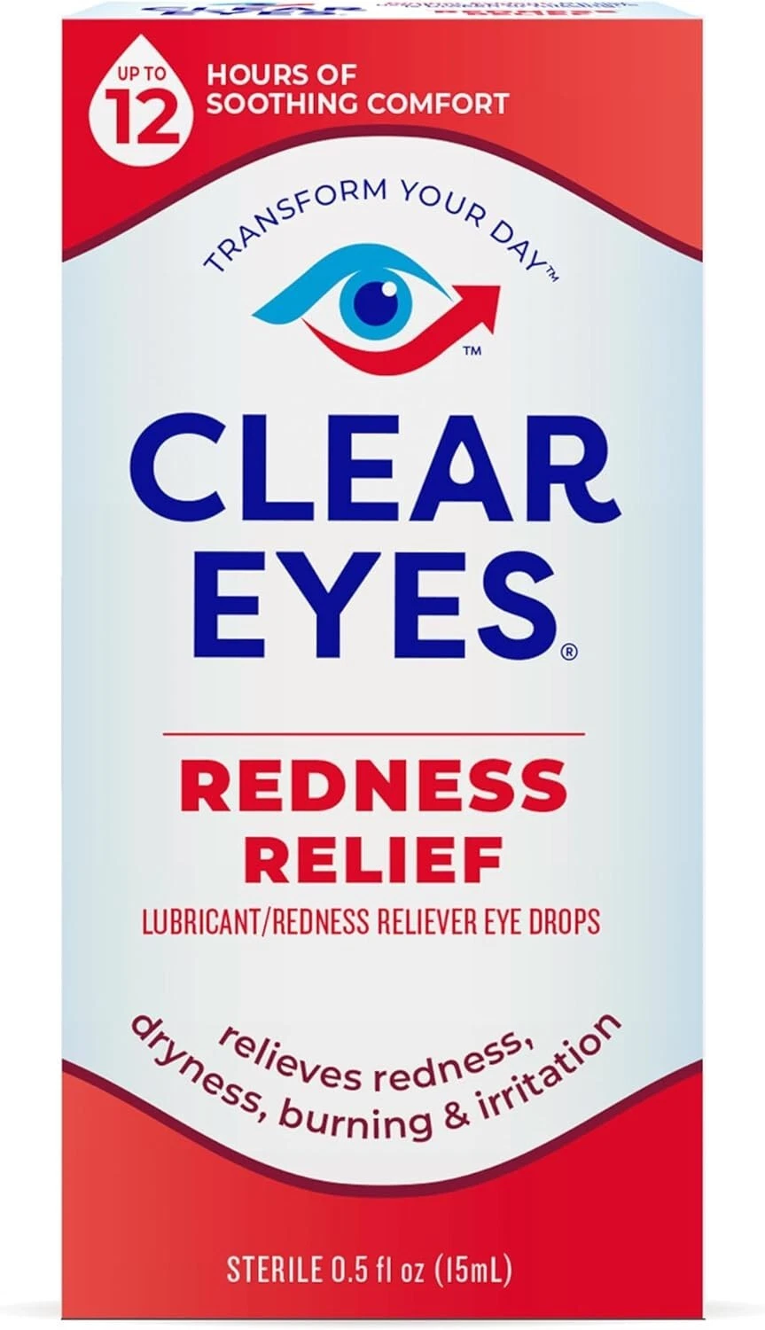 Clear Eyes Redness Relief Lubricant Redness Relief Eye Drops, 0.5 Oz