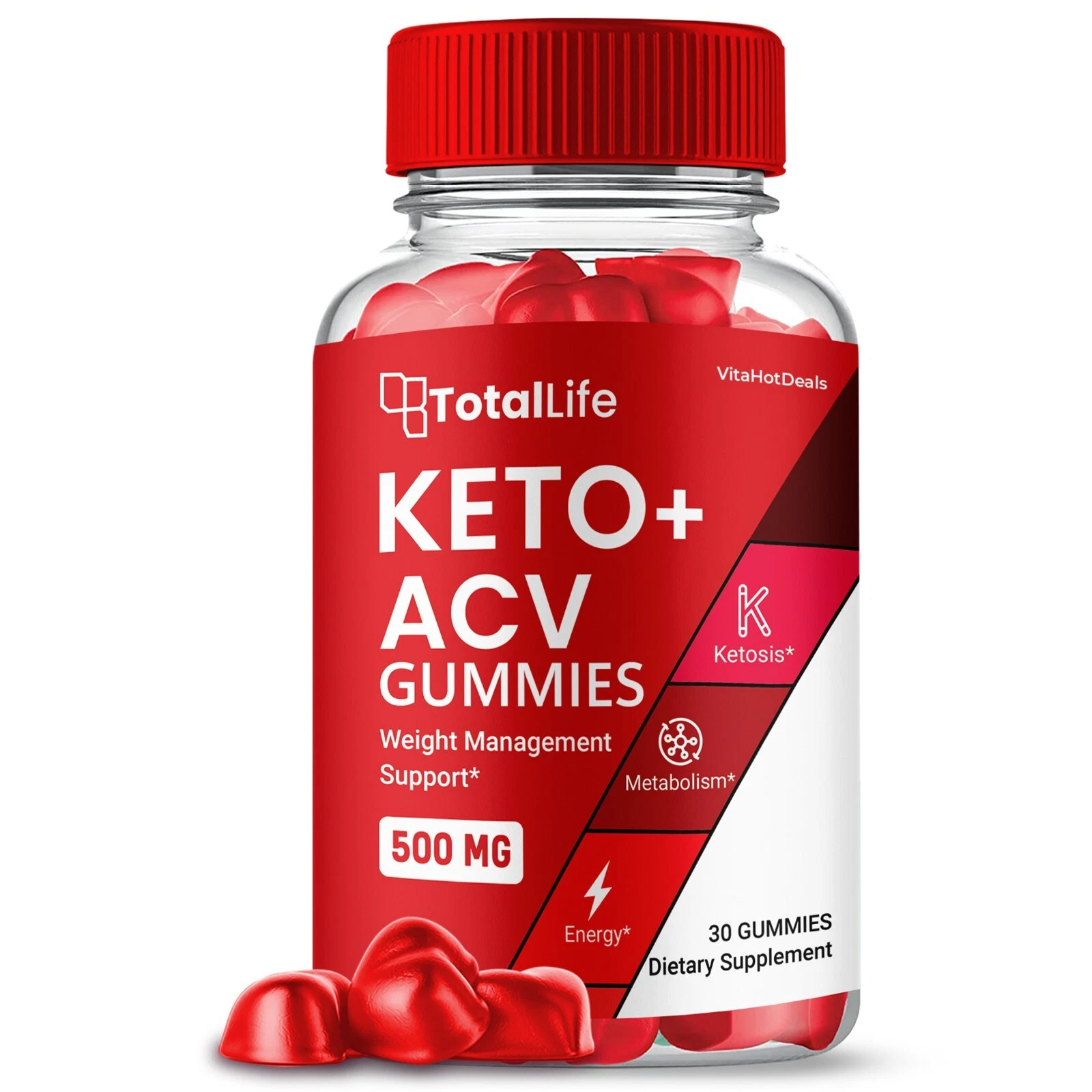 TotalLife Keto ACV Gummies, Official Max Strength Supplement (1 Pack)