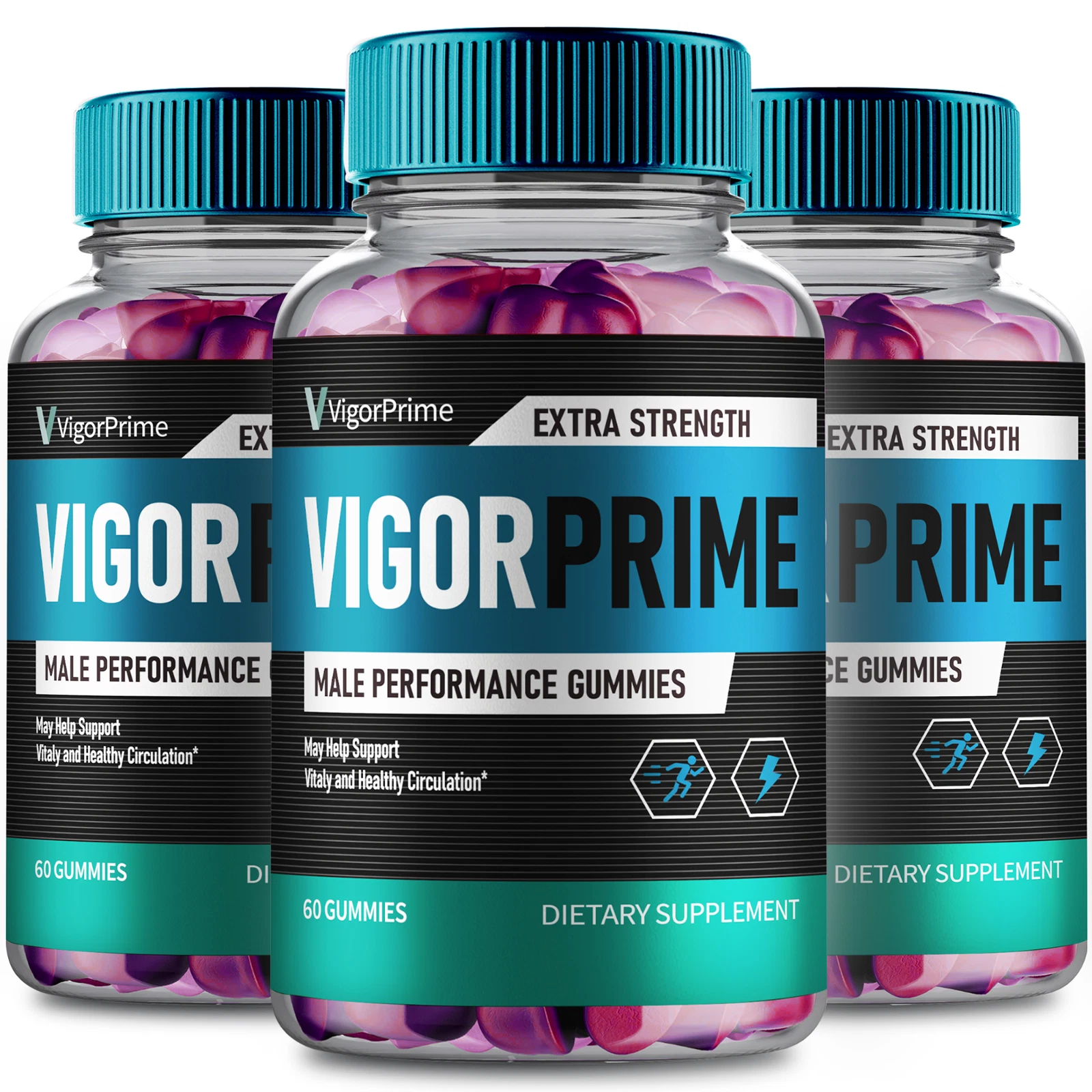 (3 Pack) Vigor Prime Male Gummies VigorPrime Male Performance Supplement Support