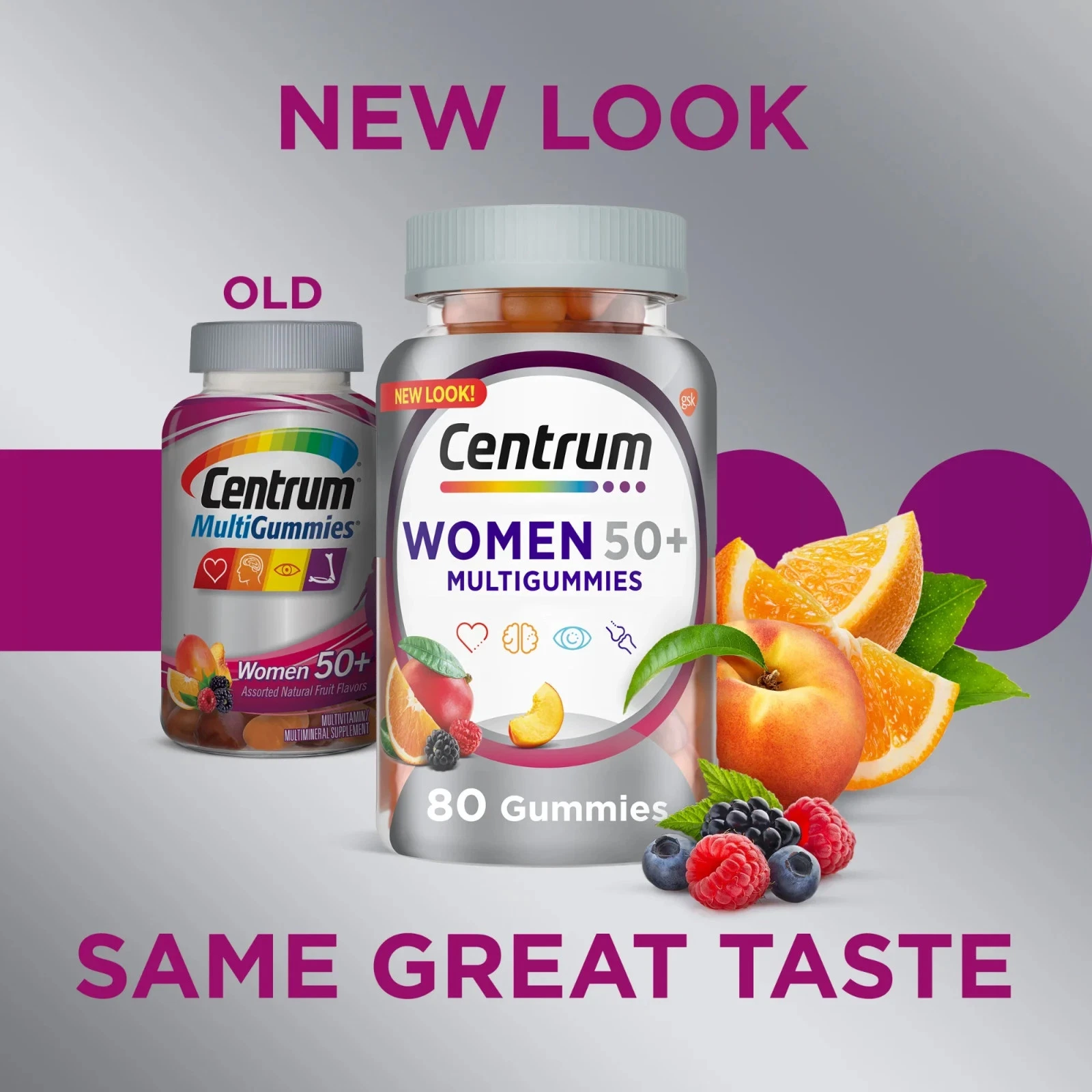 Centrum Women 50 plus Multivitamin Supplement Gummies, Assorted Fruit, 140 Count
