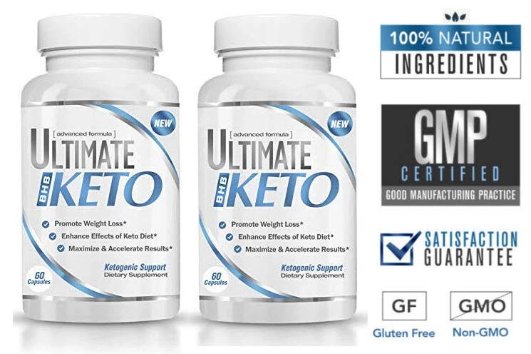 Ultimate Keto BHB (2 Pk) | Weight Loss - Fat Burning- Diet Supplement - Natural