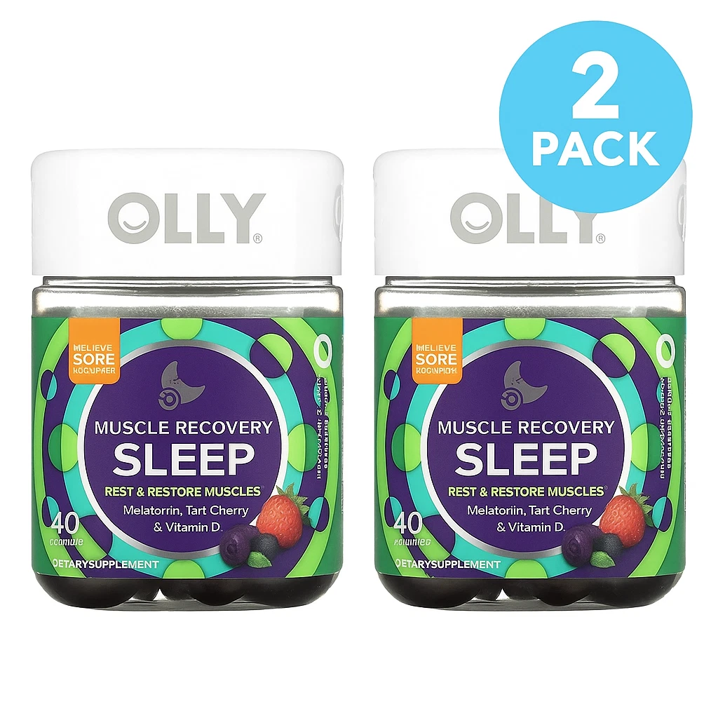 OLLY Muscle Recovery Sleep Gummies 40 Ct 2 Pack Exp 10/2025 New