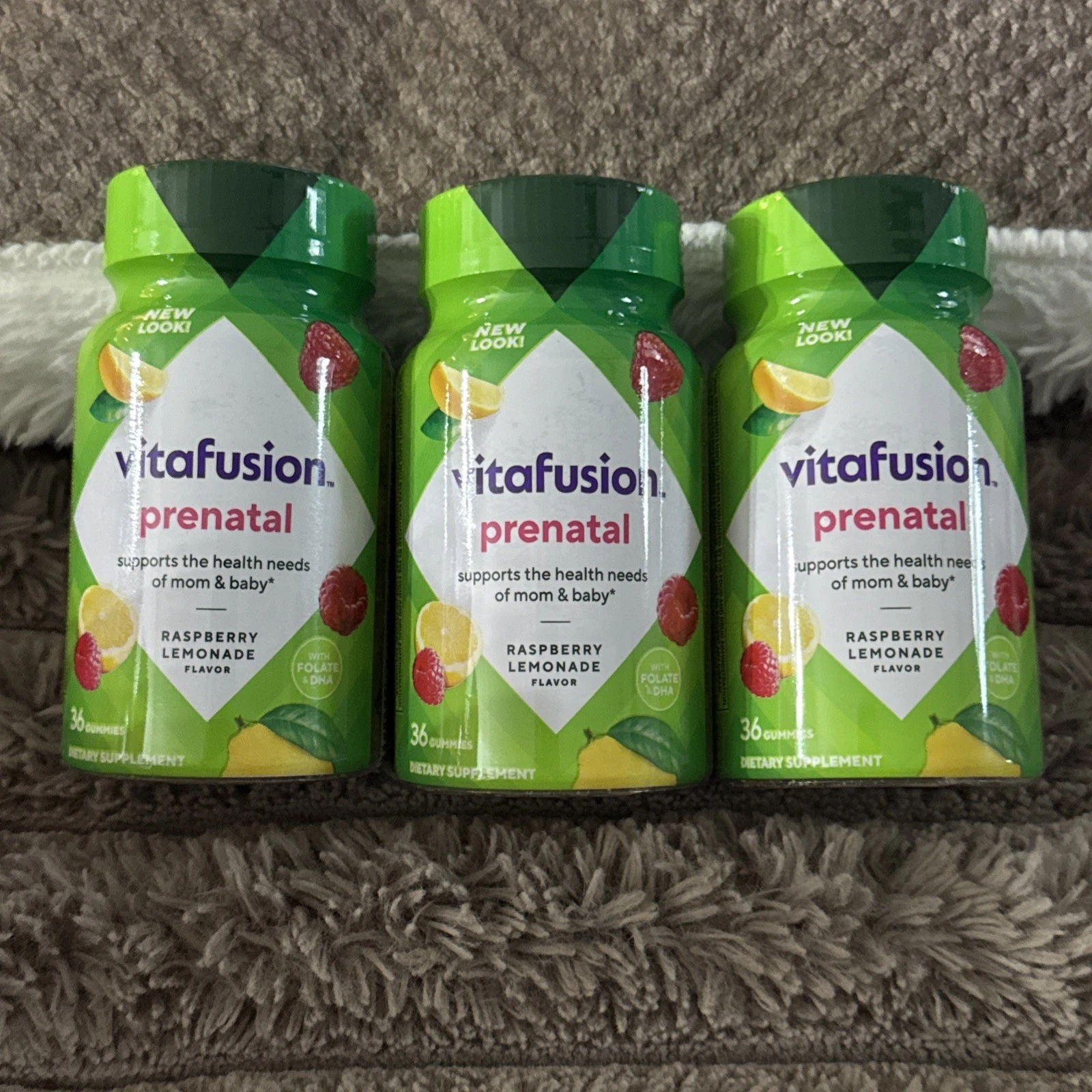 3 Pack Vitafusion PreNatal Gummy Vitamins, Raspberry Lemonade Flavor, 36 Ct Each